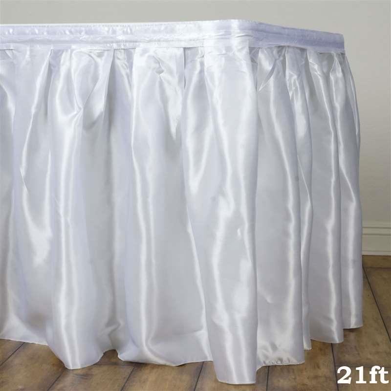 Elegant Satin Banquet Table Skirt - Premium Fabric Table Cover for Weddings, Parties & Events - Perfect for Decorating Buffet Tables, Reception Areas & Special Occasions