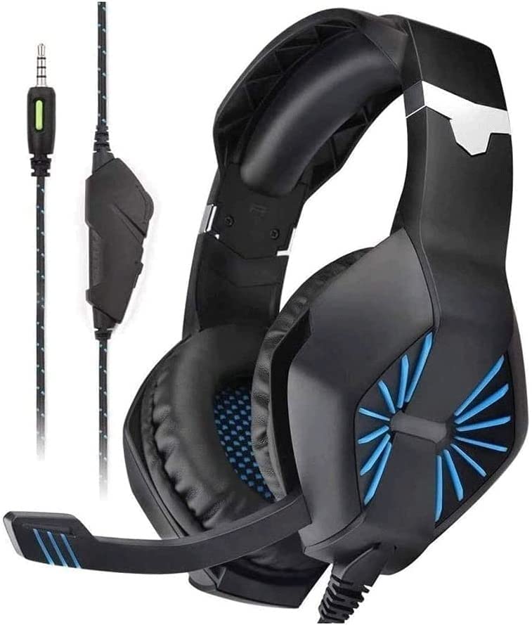 JYYBN Gaming Headset with Retractable Noise Cancelling Mic - 7.1 Surround Sound Over-Ear Headphones for PC, PS4, Xbox - Perfect for FPS Games & Online Chat