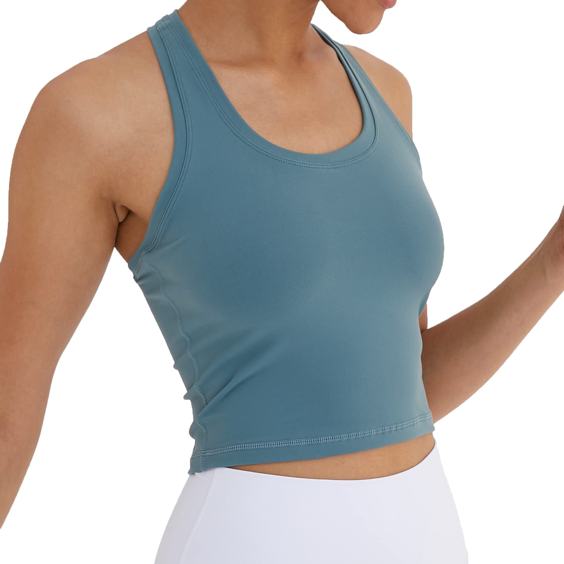 Women's Cropped Racerback Tank Tops - Breathable Workout Shirts for Running, Yoga & Gym - Lightweight Activewear for Women - Perfect for Fitness, Sports & Summer Outfits