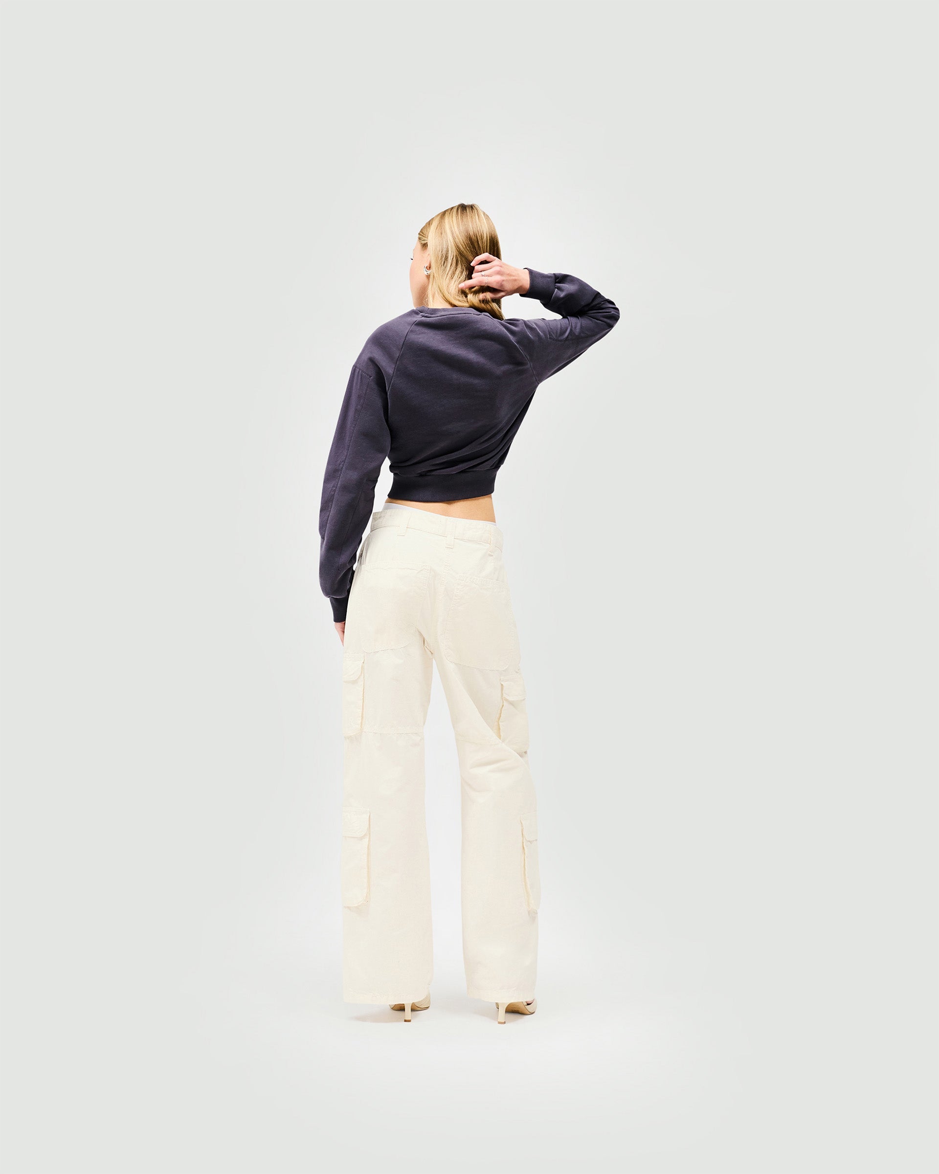 Stylish Reverse Long Sleeve Top in Washed Grey - Perfect for Casual Outfits, Layering & Everyday Wear