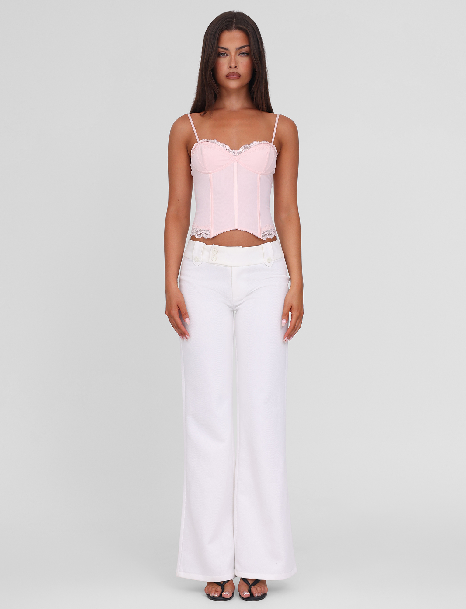 NILA Corset Top for Women - Soft Pink Lace Bustier Shirt | Elegant Fashion Blouse for Party, Date Night & Special Occasions