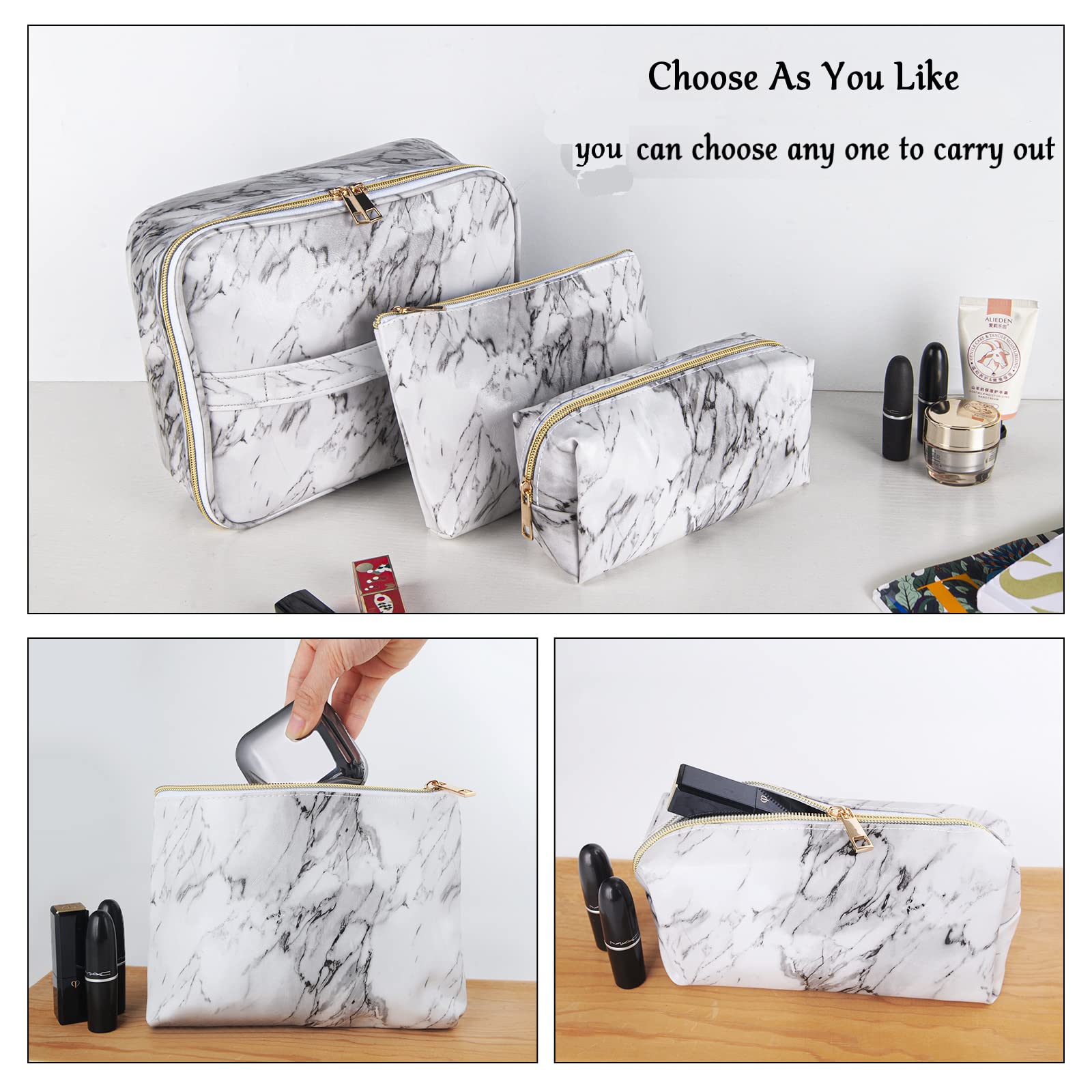 DISEN Makeup Bag Organizer with 5 Bonus Brushes – Adjustable Dividers, Waterproof Cosmetic Case for Women – Perfect for Travel, Home & Professional Makeup Storage