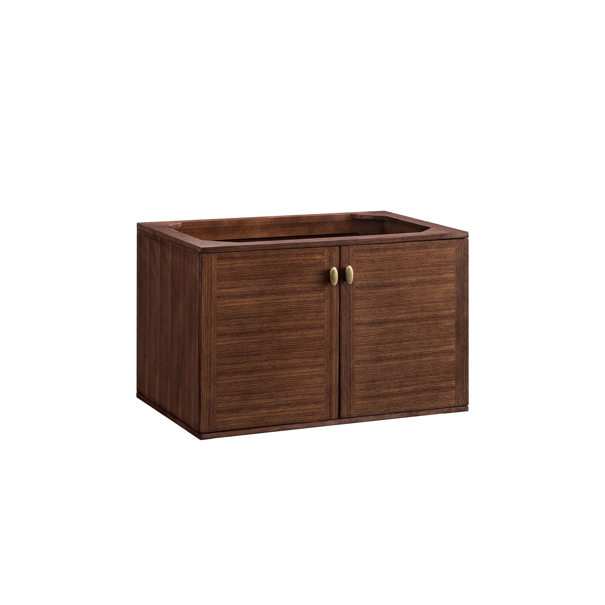 Amberly 36 Inch Single Bathroom Vanity - Mid Century Modern Walnut Wood Vanity with Sink for Small Bathrooms & Powder Rooms