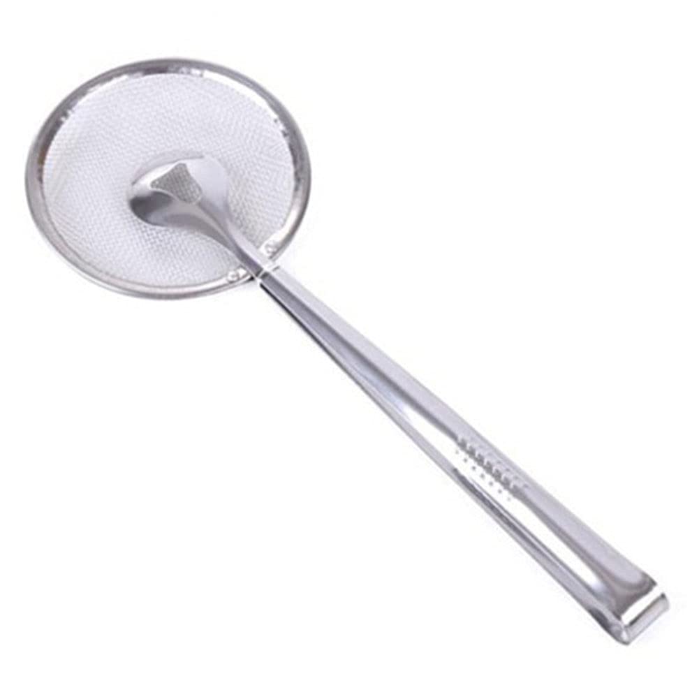 Stainless Steel Oil Frying Strainer Spoon - Kitchen Food Filter Clamp for Vegetables, Snacks & Fried Foods | Durable Household Kitchen Tool for Healthy Cooking & Deep Frying