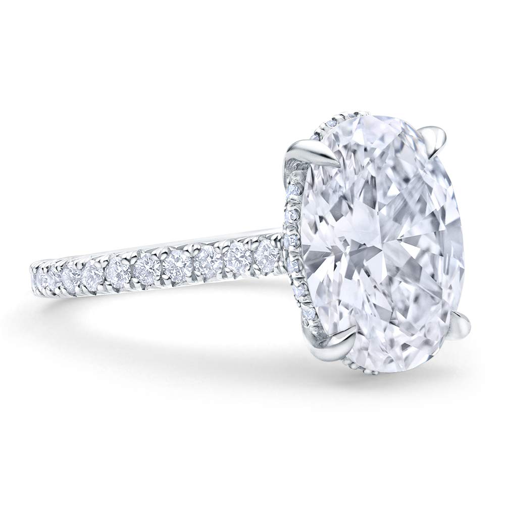 4 CT Oval Cut Colorless VVS1 Moissanite Engagement Ring for Women - Bridal Wedding Solitaire Ring, Anniversary & Promise Gift - Perfect for Proposals, Weddings, Anniversaries & Special Occasions