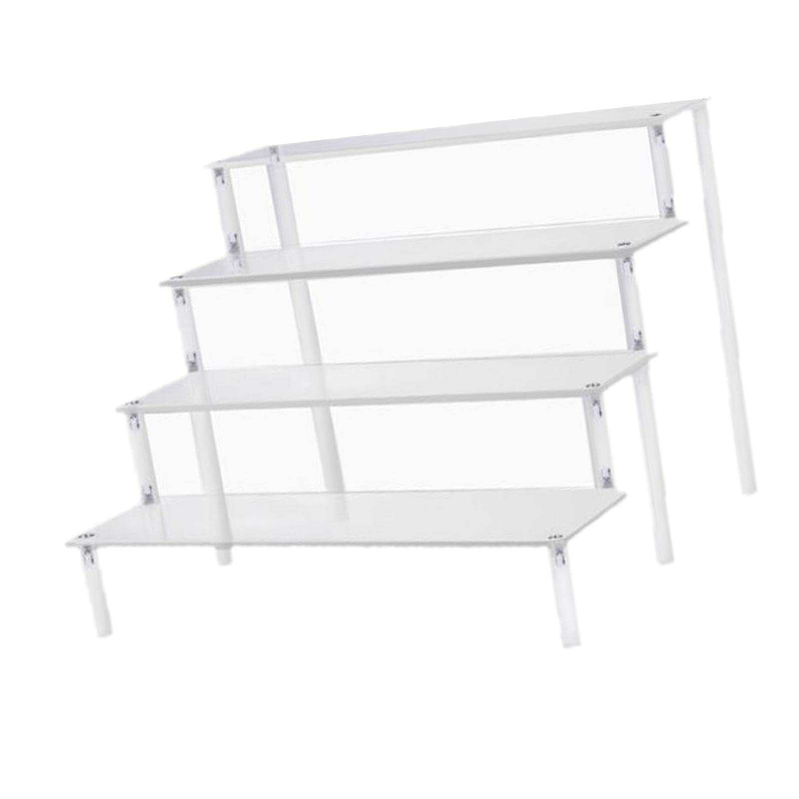 Milageto Acrylic Display Stand - 5-Tier Clear Ladder Shelf for Perfume, Cosmetics, Diecast Cars & Collectibles - Space-Saving Storage Organizer for Bathroom, Vanity, Office or Retail Store Display