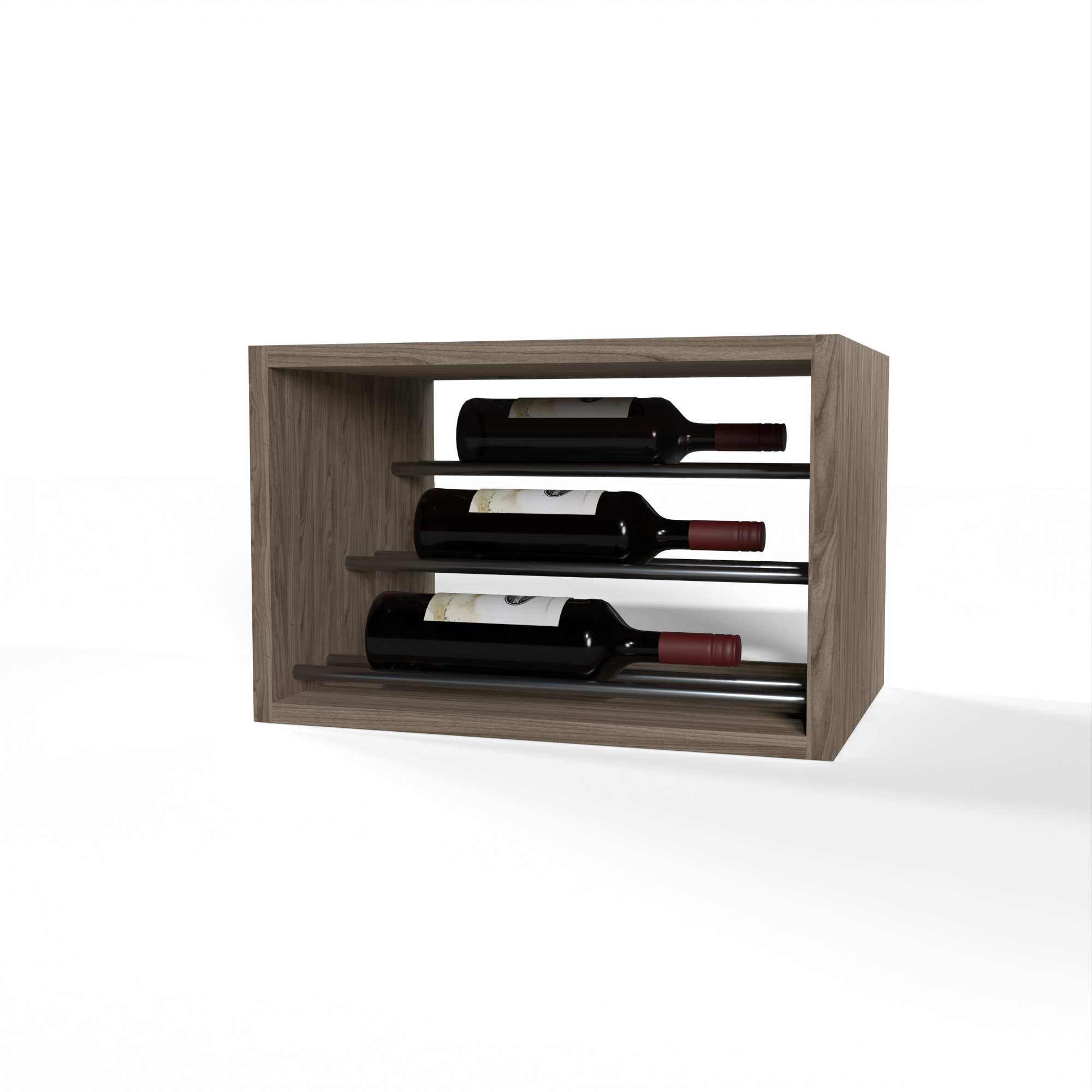GrandCellar™ 4-Column Waterfall Wine Rack with 12 Gunmetal Rods - Premium Wine Storage & Display for Home, Bar, or Restaurant