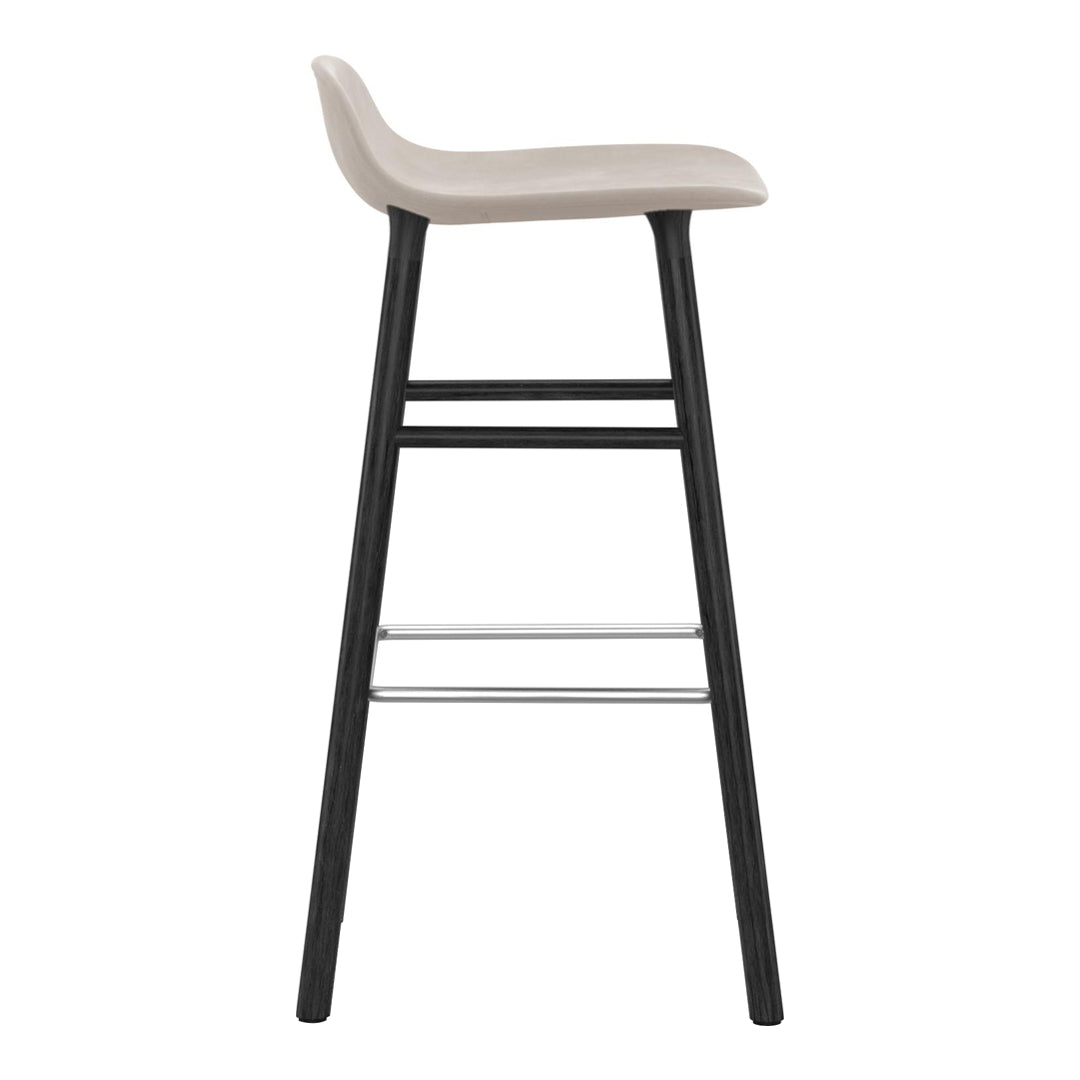 Modern Form Bar Stool with Wooden Legs & Upholstered Seat - Perfect for Kitchen Islands, Home Bars & Dining Counter Height Tables