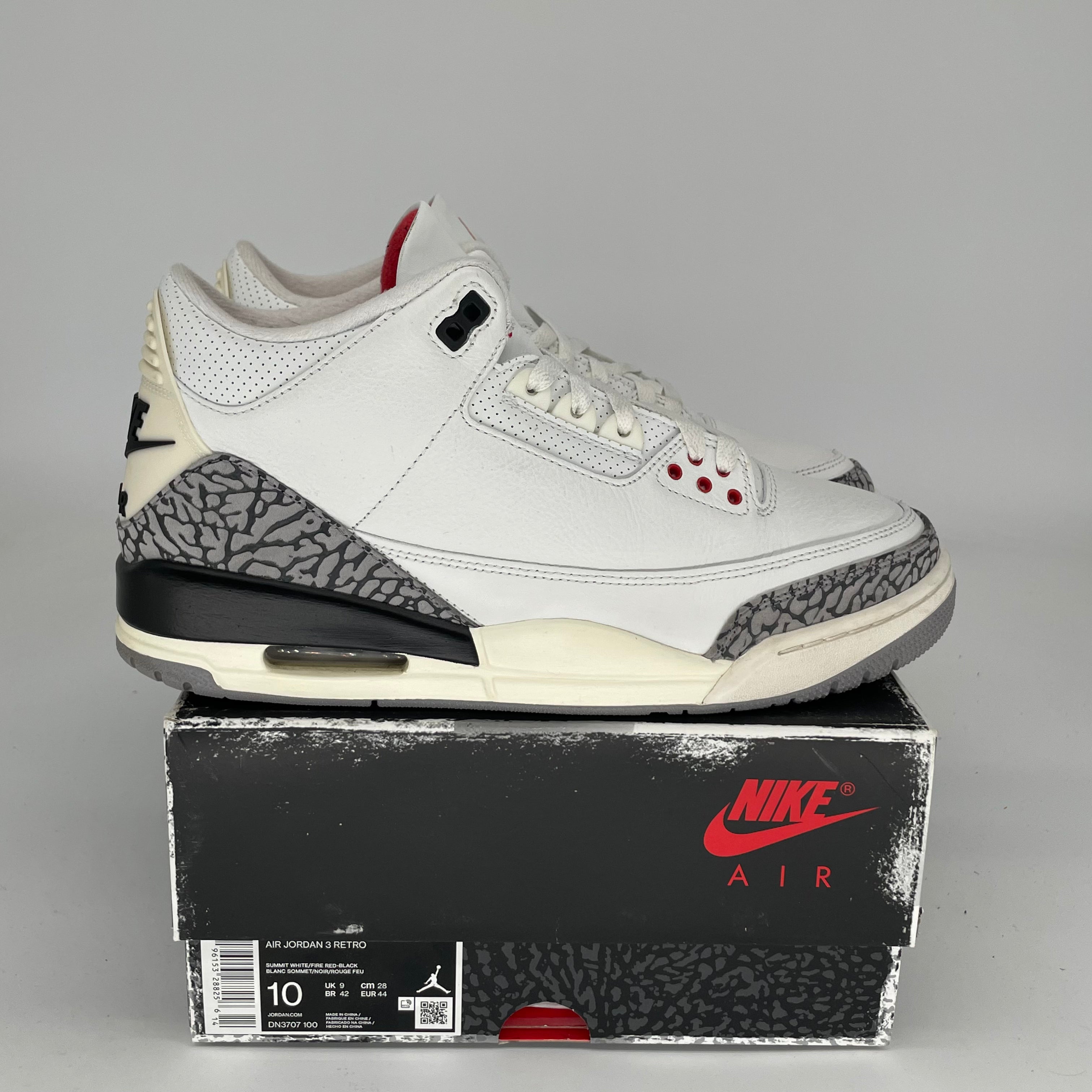 Original Air Jordan 3 White Cement Reimagined - Men's Size 10 (DN3707-100) | Retro Basketball Sneakers for Streetwear & Casual Outfits