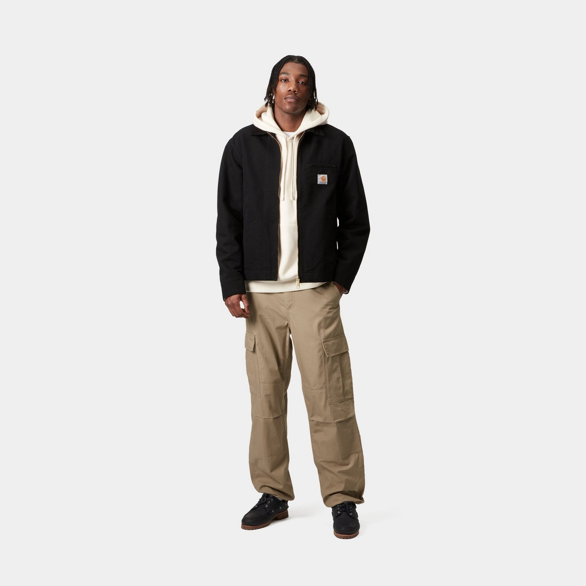 Durable Men's Cargo Pants with Leather Accents - Comfortable Workwear for Outdoor Activities, Hiking & Casual Wear