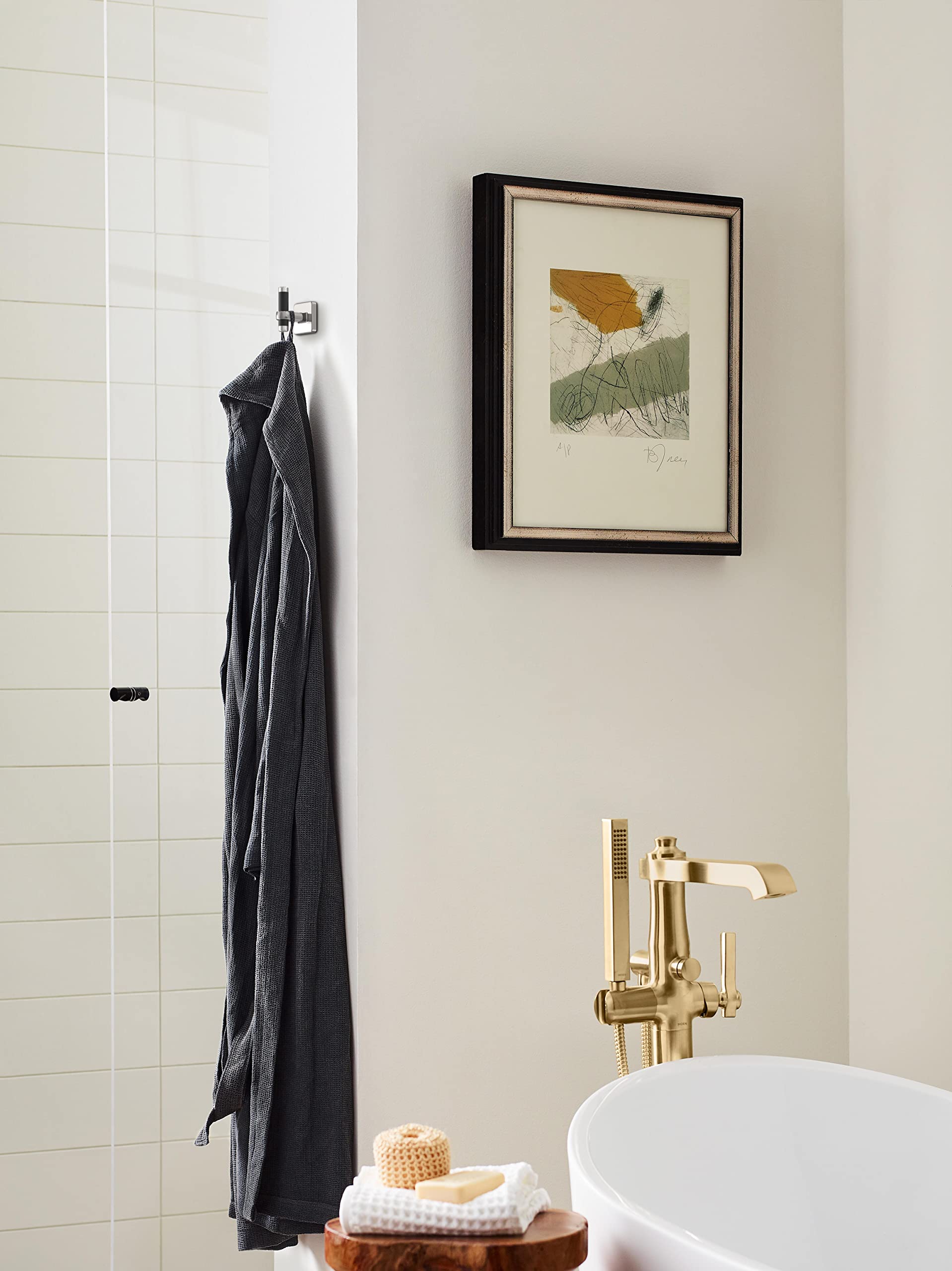 Amerock BH36563PNBBR Polished Nickel Black Bronze Single Robe Hook - 2-11/16 Inch (68mm) Bathroom Towel Holder - Esquire Collection - Premium Bathroom Hardware & Accessories - Perfect for Bathrooms, Walk-In Closets, and Spa Retreats