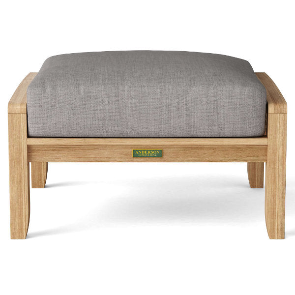 Natsepa Deep Seating Ottoman - Large Comfortable Footrest Pouf with Sturdy Wooden Legs, Perfect for Living Room, Bedroom or Patio Relaxation