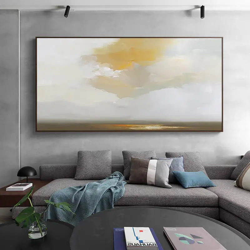 Ocean and Sky Painting #OS 015 - Handmade Canvas Wall Art for Home & Office Decor - Perfect for Living Room, Bedroom, or Office Wall Decoration