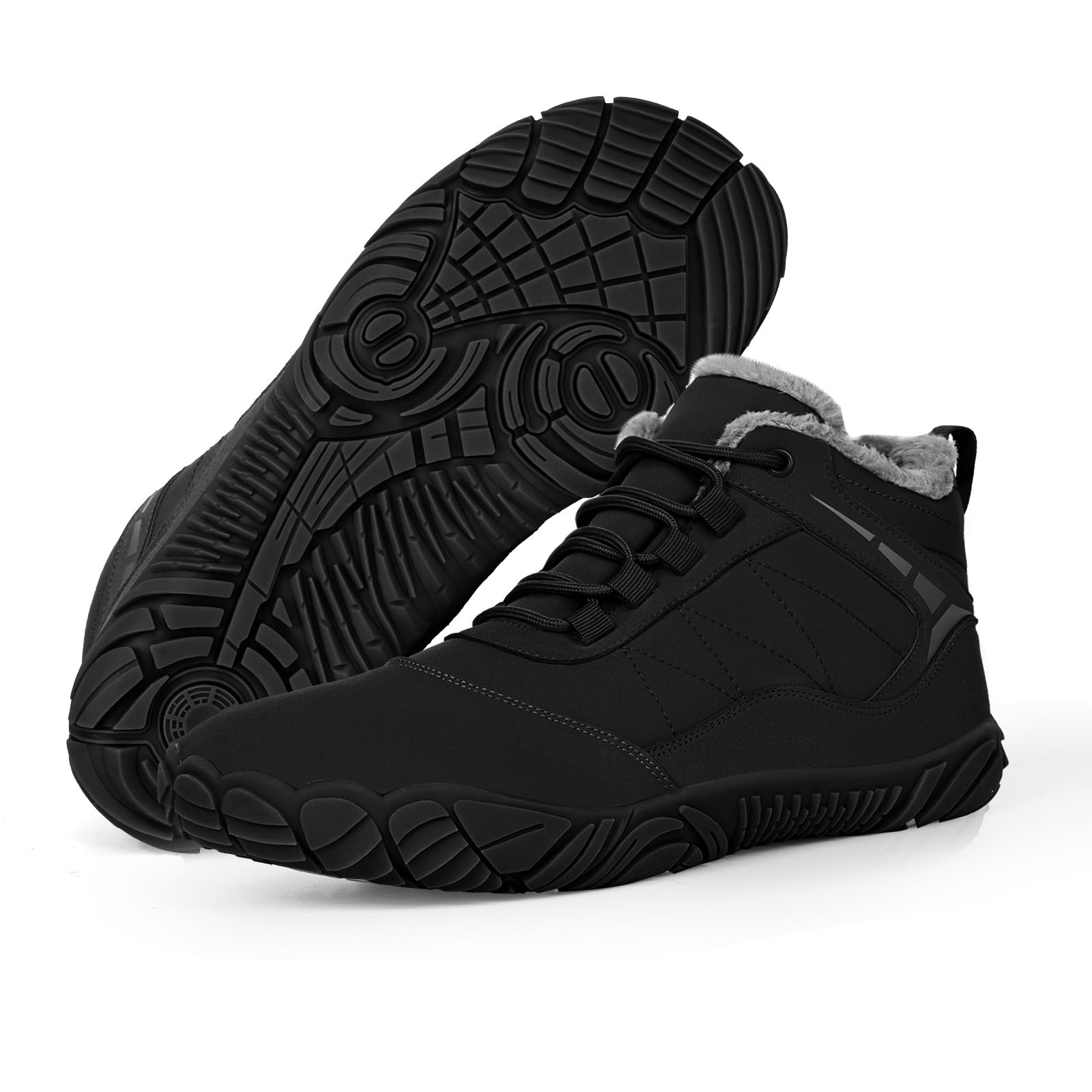 Winter Barefoot Shoes for Women & Men - Warm Snow Boots with Wide Toe Box | Zero Drop Hiking Booties for Cold Weather | Perfect for Snow Hiking, Casual Winter Walks & Outdoor Adventures