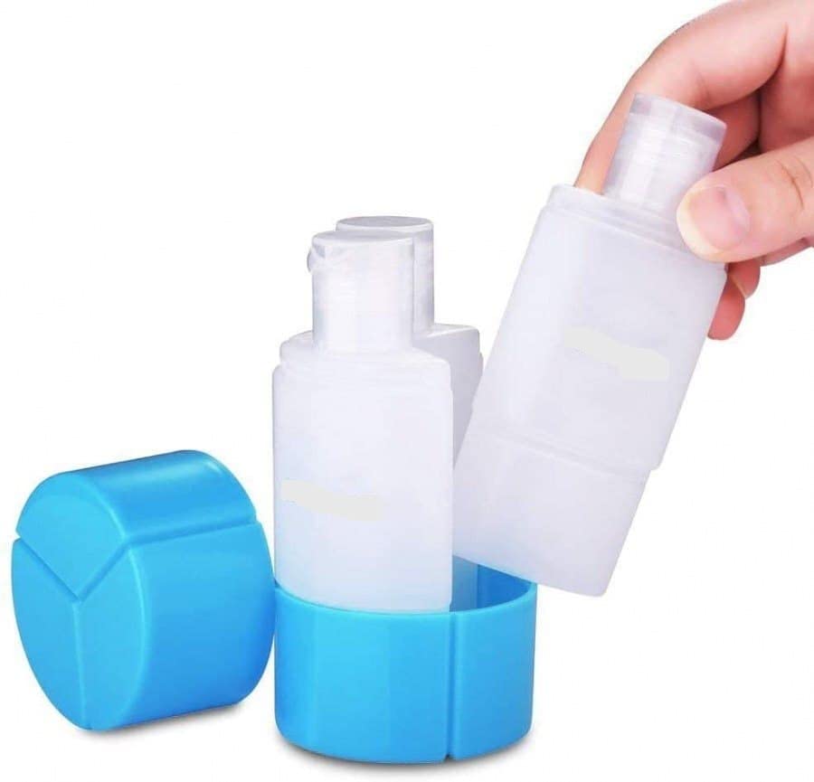 Refillable 3-in-1 Travel Shampoo, Conditioner & Lotion Bottle Set - Leak Proof Sky Blue Toiletry Containers for Camping, Gym & Air Travel