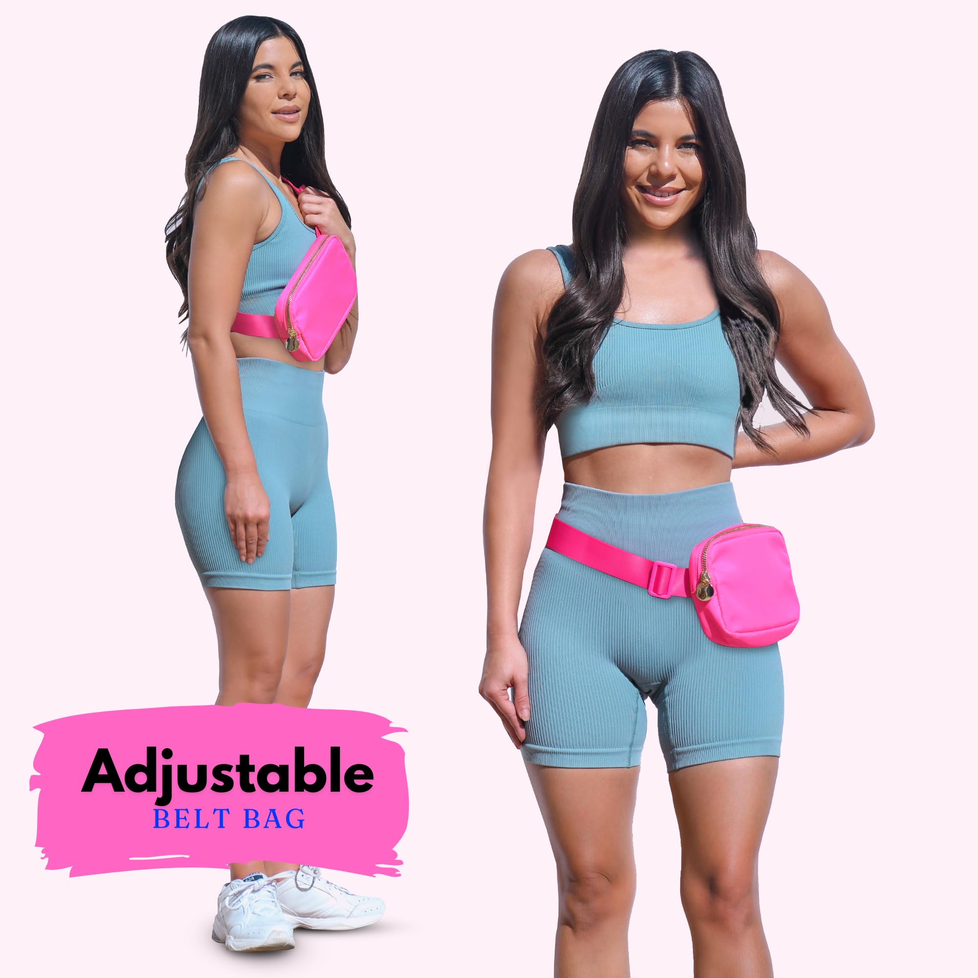 Stylish Hot Pink Belt Bag for Women & Girls - Fashionable Fanny Pack Waist Bag, Crossbody Purse for Everyday Use - Perfect for Travel, Gym, Running, Shopping & Outdoor Activities