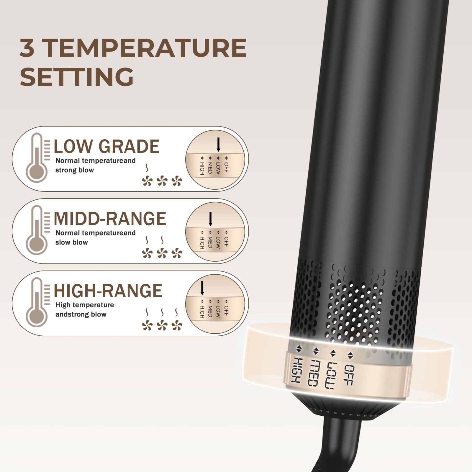 5 in 1 Blow Dryer Brush for Hair Styling - Upgraded Detachable Hot Air Brush with Negative Ion Technology, Hair Dryer & Curler for Drying, Curling & Straightening - Perfect for Salon, Home & Travel Use