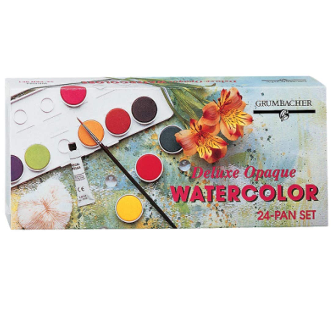 Grumbacher Deluxe Opaque Watercolor Pan Set - 12 Vibrant Colors for Professional Artists & Beginners | Perfect for Studio Painting, Outdoor Sketching & Classroom Art Projects