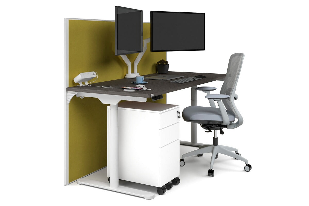 Premium Adjustable Height Single Workstation Desk - 1600L x 700W Size - Ideal for Home Office, Study & Workspace Ergonomics