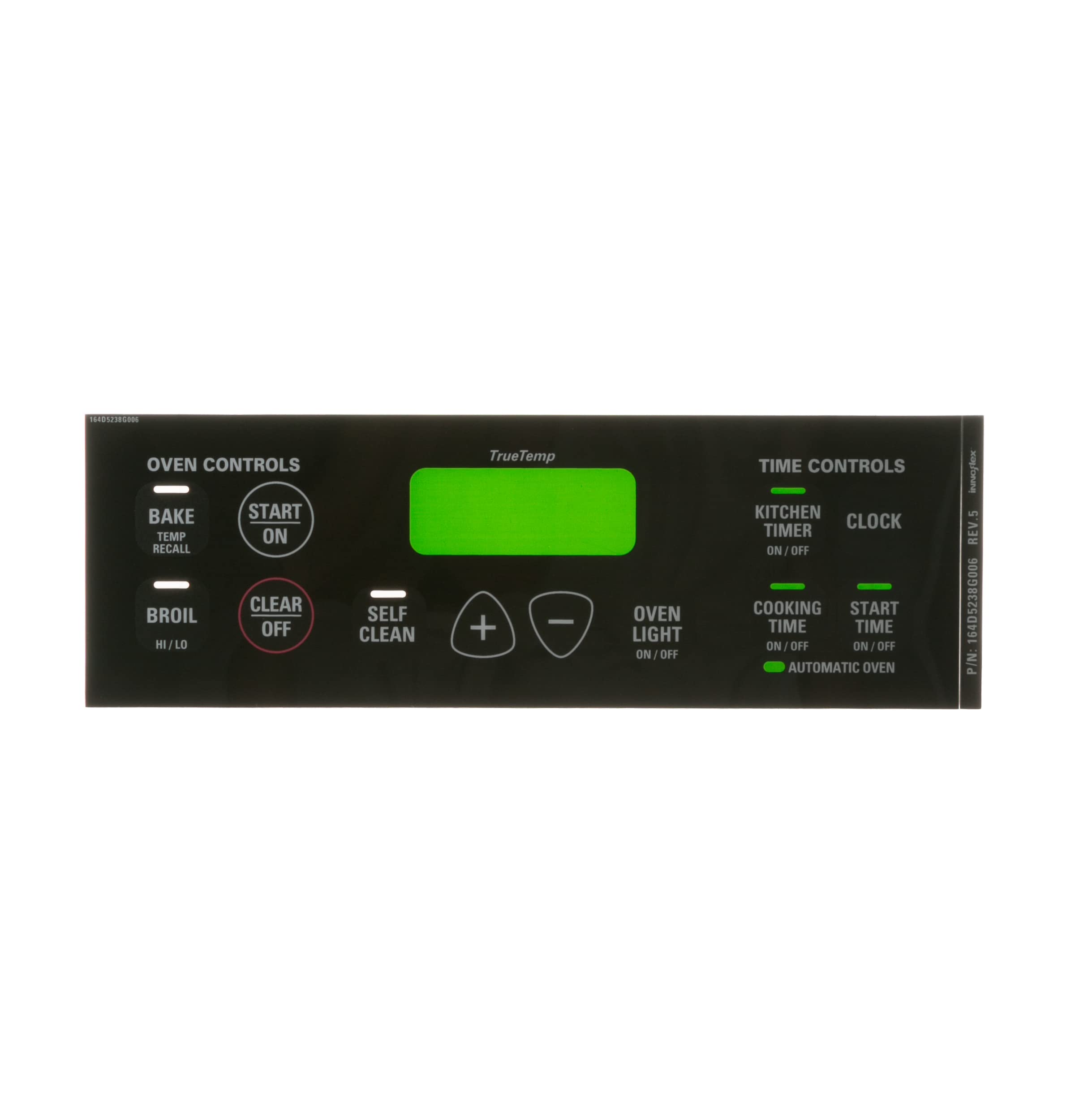 GE Appliances WB27T10513 Range Oven Control Faceplate Replacement Part - Compatible with GE Stoves & Ovens - Perfect for DIY Repair & Kitchen Appliance Maintenance