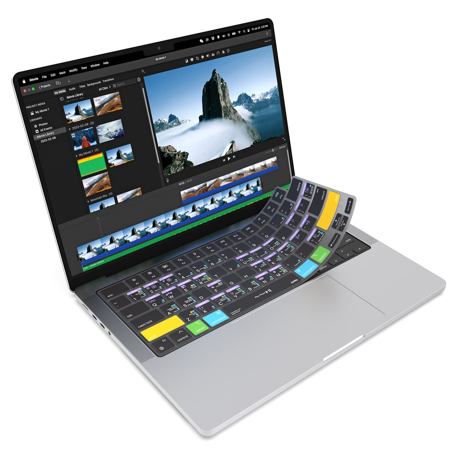 JCPal iMovie Shortcut Keyboard Cover for MacBook Pro 14