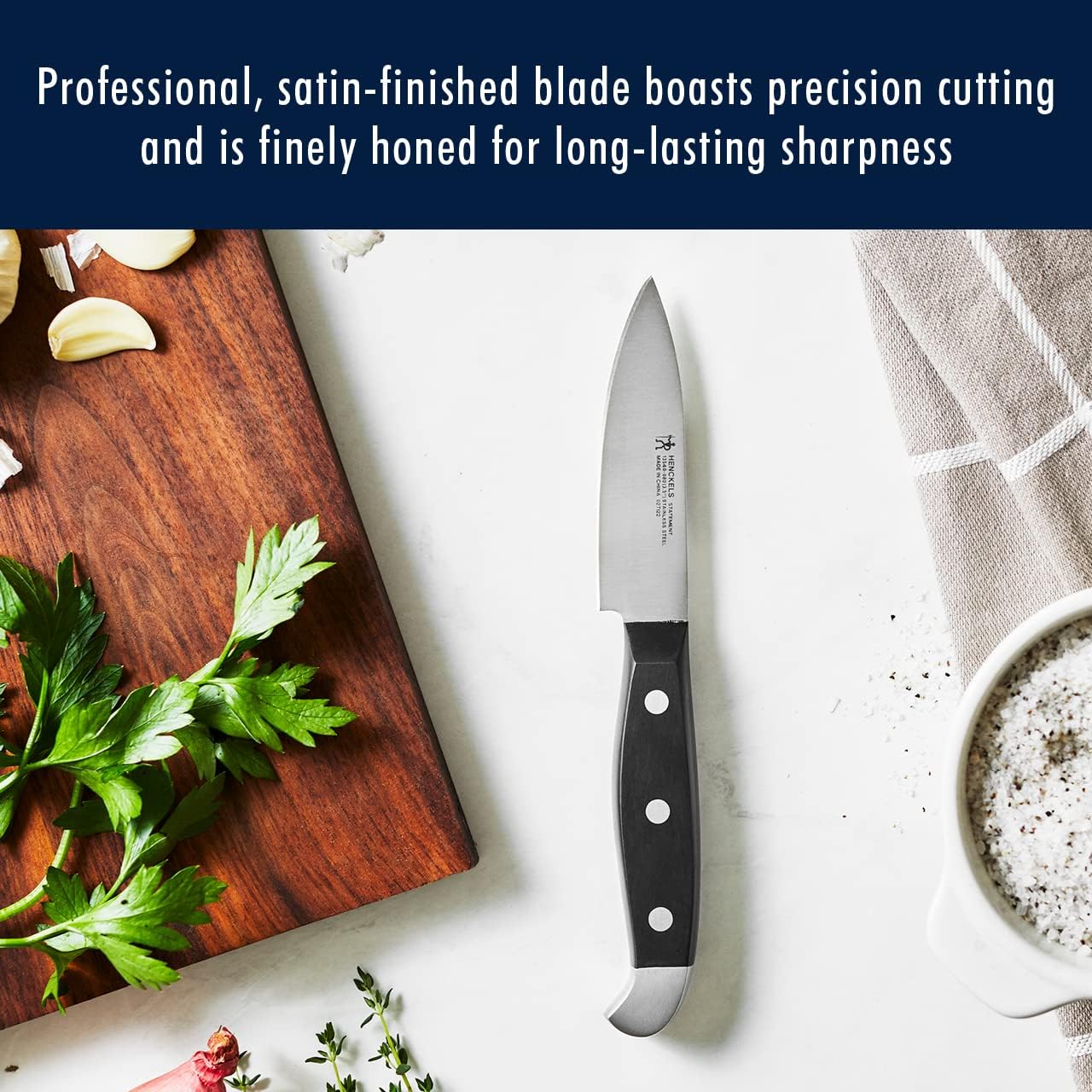 HENCKELS Premium 15-Piece Knife Set with Block - Razor-Sharp German Stainless Steel Knives - 100+ Years Craftsmanship - Lightweight & Durable - Dishwasher Safe - Perfect for Home Kitchen, Professional Chefs & Gift Giving