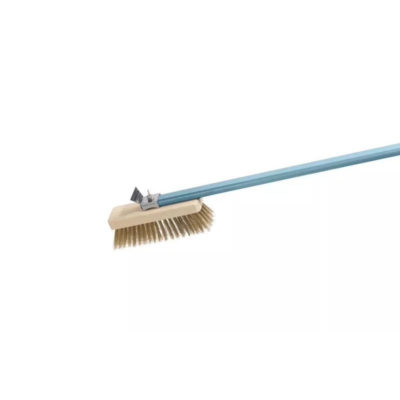 Gi Metal 59 Swivel Pizza Oven Brush with Brass Bristles & Scraper - Heavy Duty Stainless Steel Cleaning Tool for Wood Fired Ovens, Grills & BBQ - Perfect for Home & Commercial Use