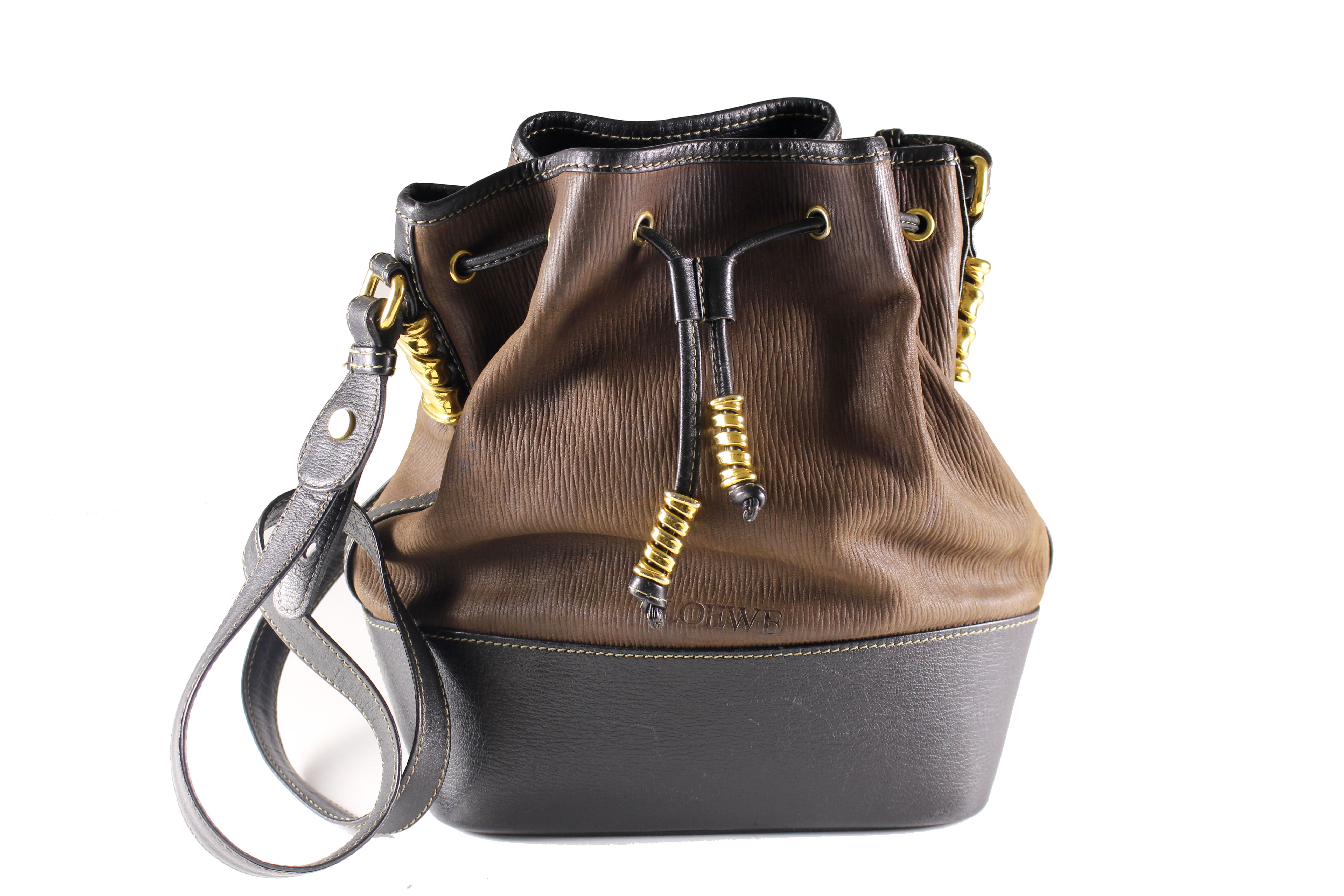 LOEWE Bicolor Leather Shoulder Bag for Women | Premium Designer Handbag | Stylish Crossbody Purse for Work, Travel & Everyday Use