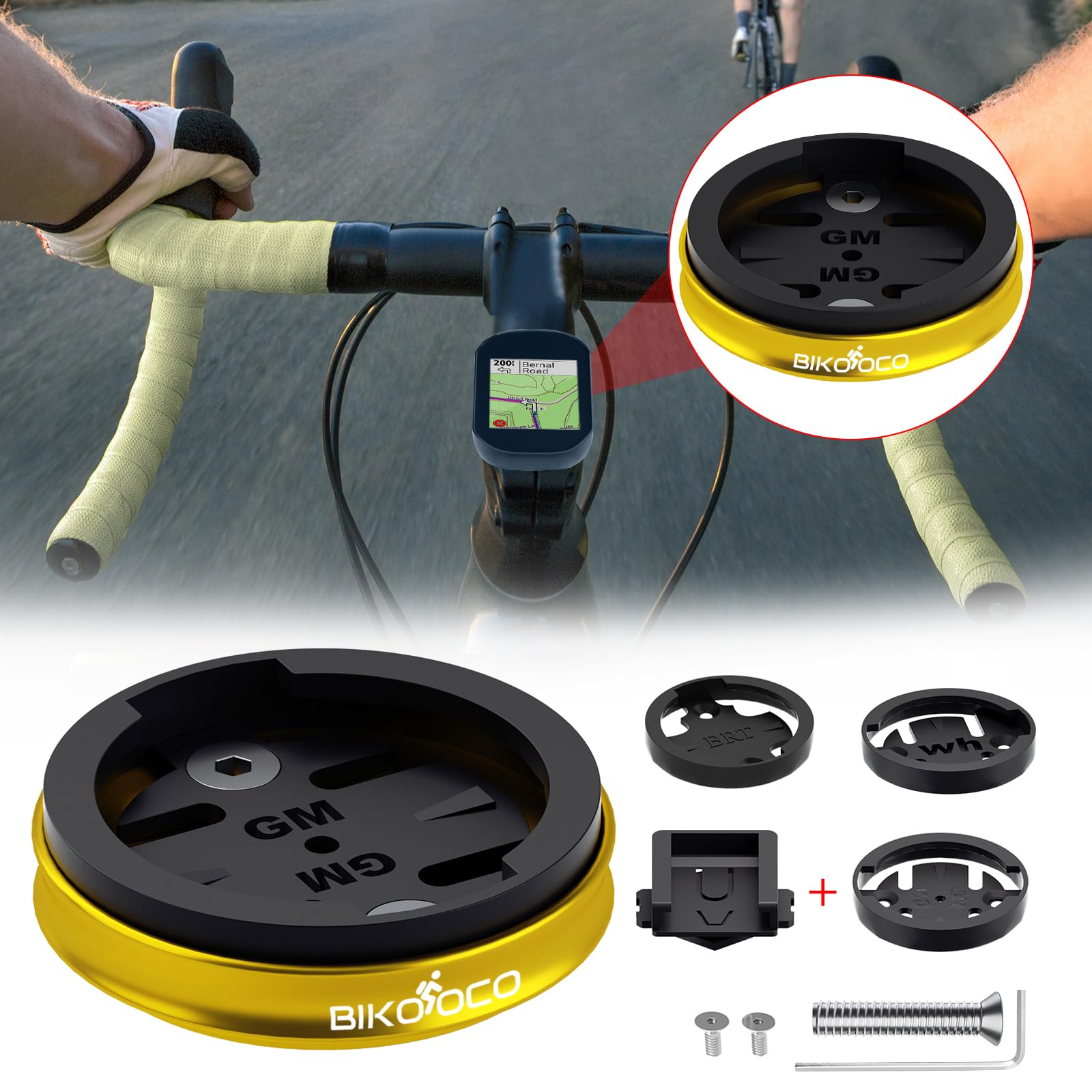 Premium Aluminum Alloy Bike Stem Top Cap Mount - Universal Holder for Garmin Edge (25/200/130/500/510/520/800/810/820/1000/1030), Wahoo Elemnt, Bryton & Cateye Cycling GPS Computers - Perfect for Road Biking, Mountain Trails & Cycling Adventures
