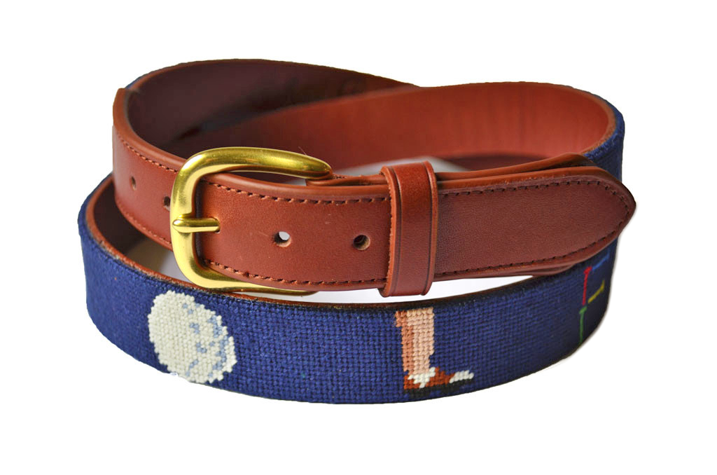 Premium Golf Needlepoint Belt for Men - Classic & Stylish Design - Perfect for Golf Tournaments, Casual Wear & Gifts