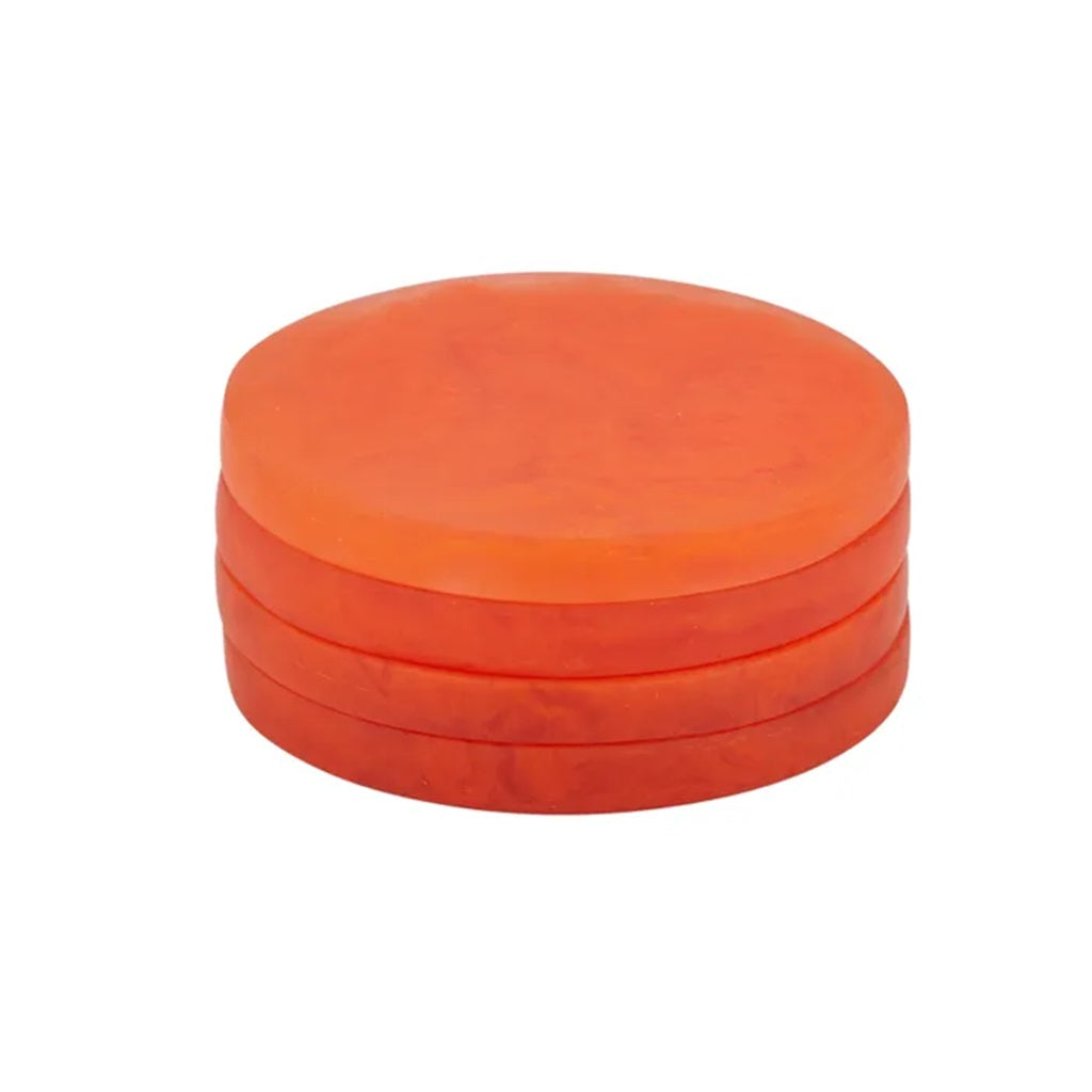 Assemble Kip Set of 4 Resin Coasters 10cm - Durable Tomato Design Drink Coasters for Coffee Table, Bar, Kitchen & Home Decor - Perfect for Parties, Gifts & Daily Use