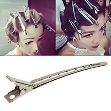 KAVIN 12-Piece Hair Sectioning Clips for Salon & Home Use - Silver Hair Dressing Clips for Women & Girls - Perfect for Hair Cutting, Styling, and Coloring