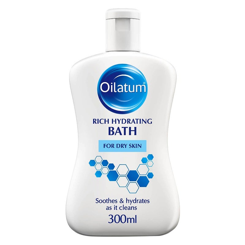 Oilatum Rich Hydrating Bath for Dry Skin - 300ml Moisturizing Bath Oil for Eczema & Sensitive Skin - Perfect for Soothing Dry, Itchy Skin After Shower or Bath