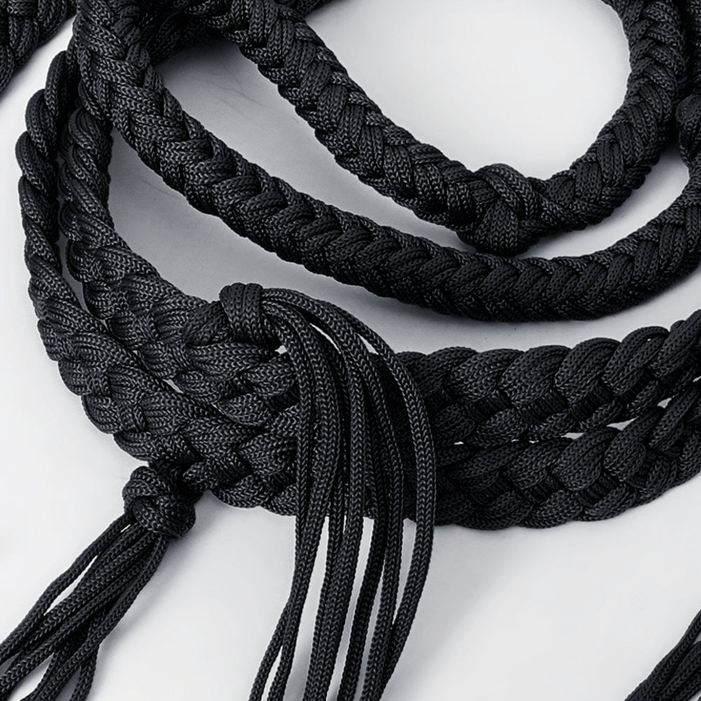 8 ft Hilason Western Horse Nylon Rope with Fringes & Snap - Black - Durable Training Lead for Horses, Ranch Work & Trail Riding
