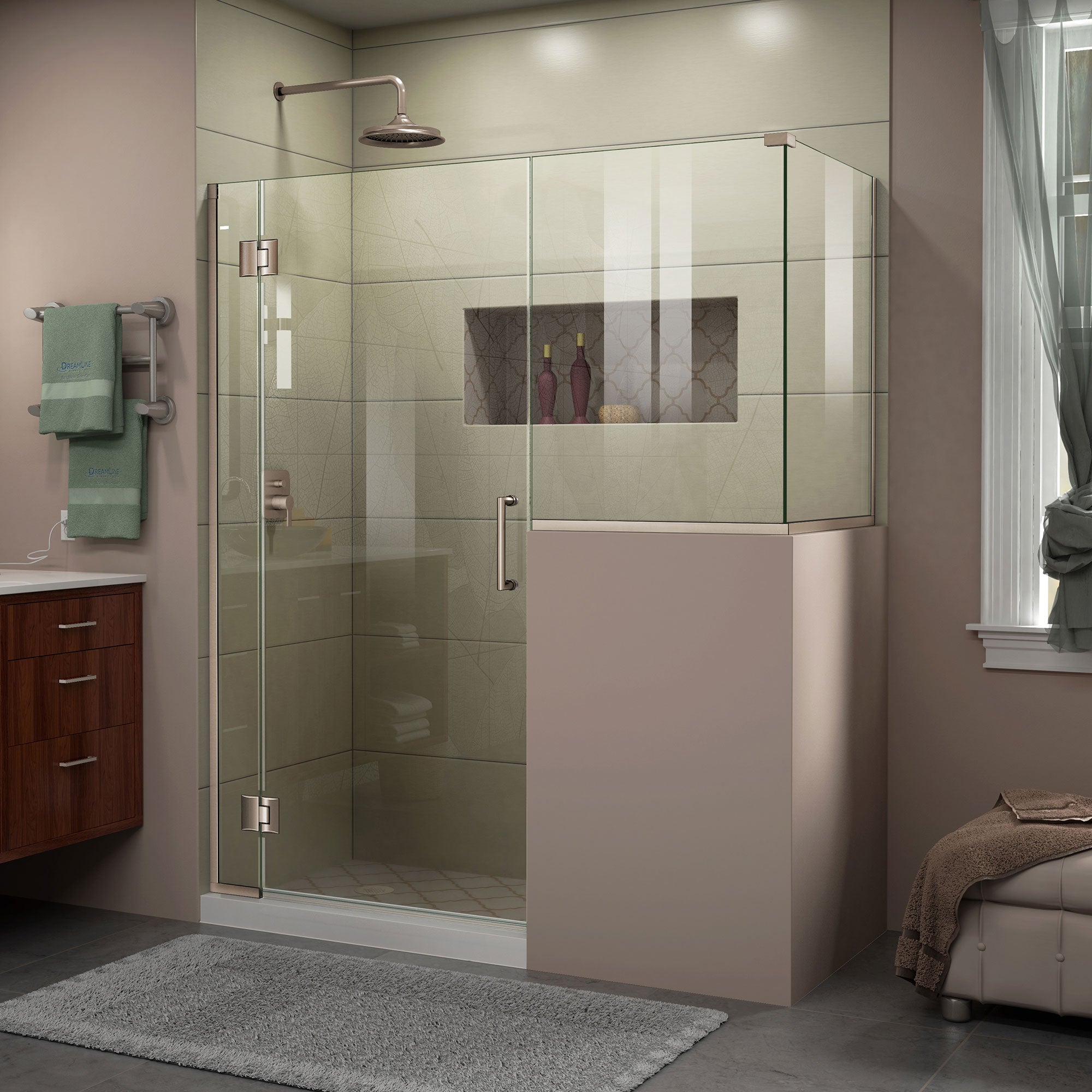 DreamLine Unidoor X Frameless Hinged Shower Enclosure 57