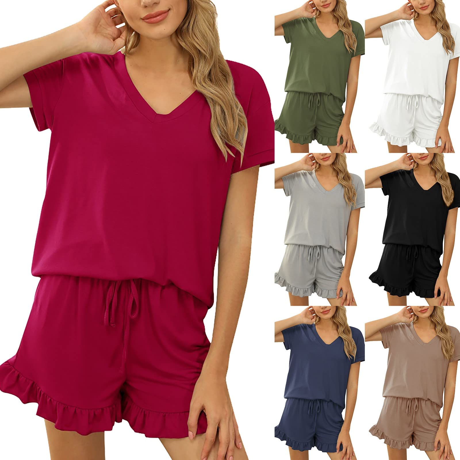 LCMTWX Women's Sportswear - High Waisted Flare Leggings, Sexy Workout Outfits & Kettlebell Sets - Yoga, Tennis & Gym Clothes for Women - Plus Size Activewear T-Shirt Sets