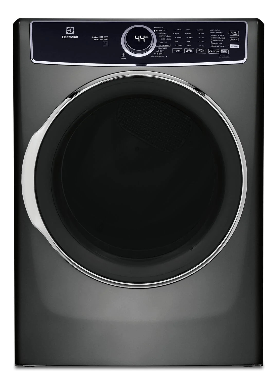 Electrolux 8.0 cu ft 27 Inch Wide Electric Dryer with 15 Minute Fast Dry Option - ELFE763CAT - Perfect for Large Laundry Loads in Homes & Apartments