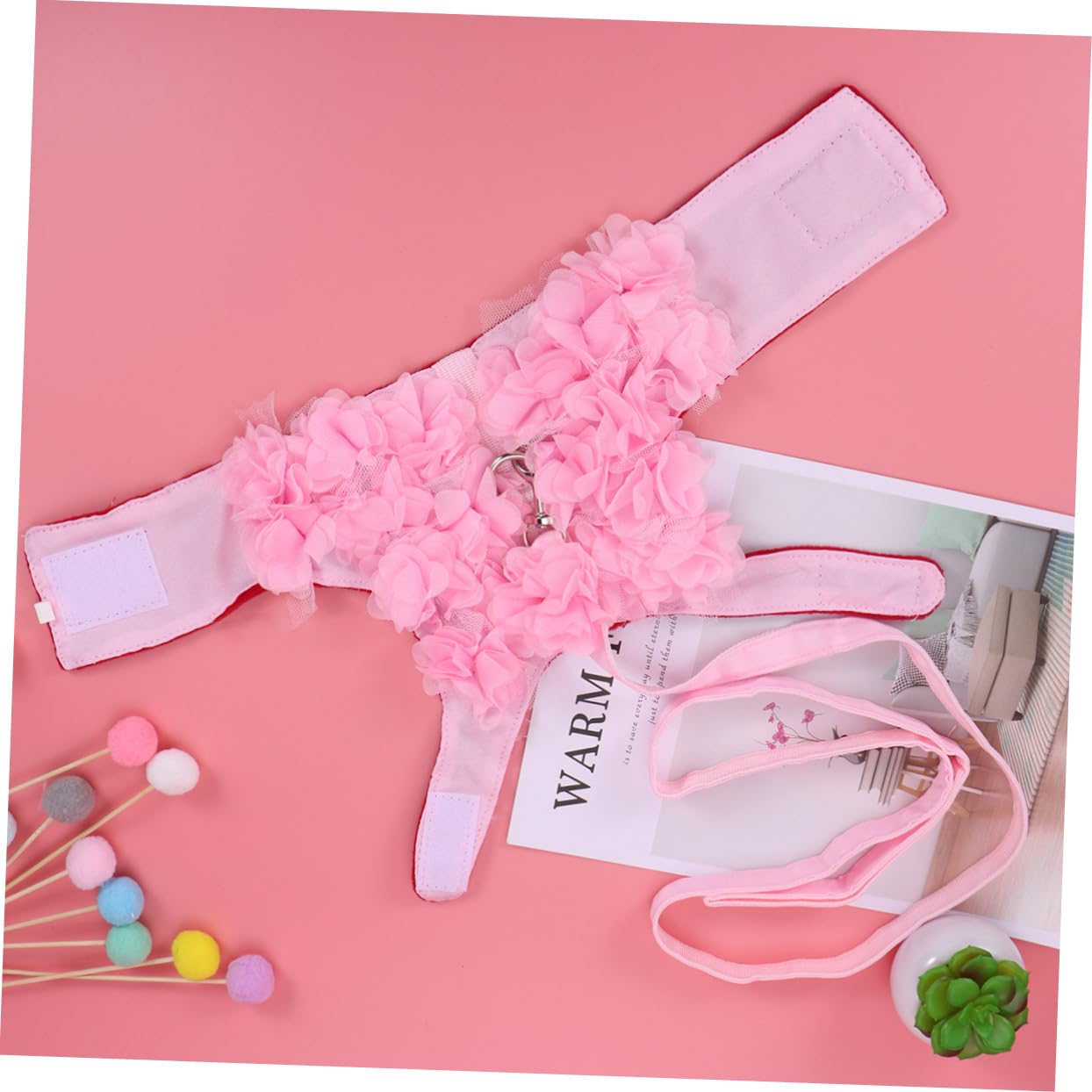 3 Pack Dog Rope Skin Tape - Adjustable Pet Leash for Small Dogs, Bichon Frisé Collar Accessory in Pink | Perfect for Walking, Training & Fashion Outfits