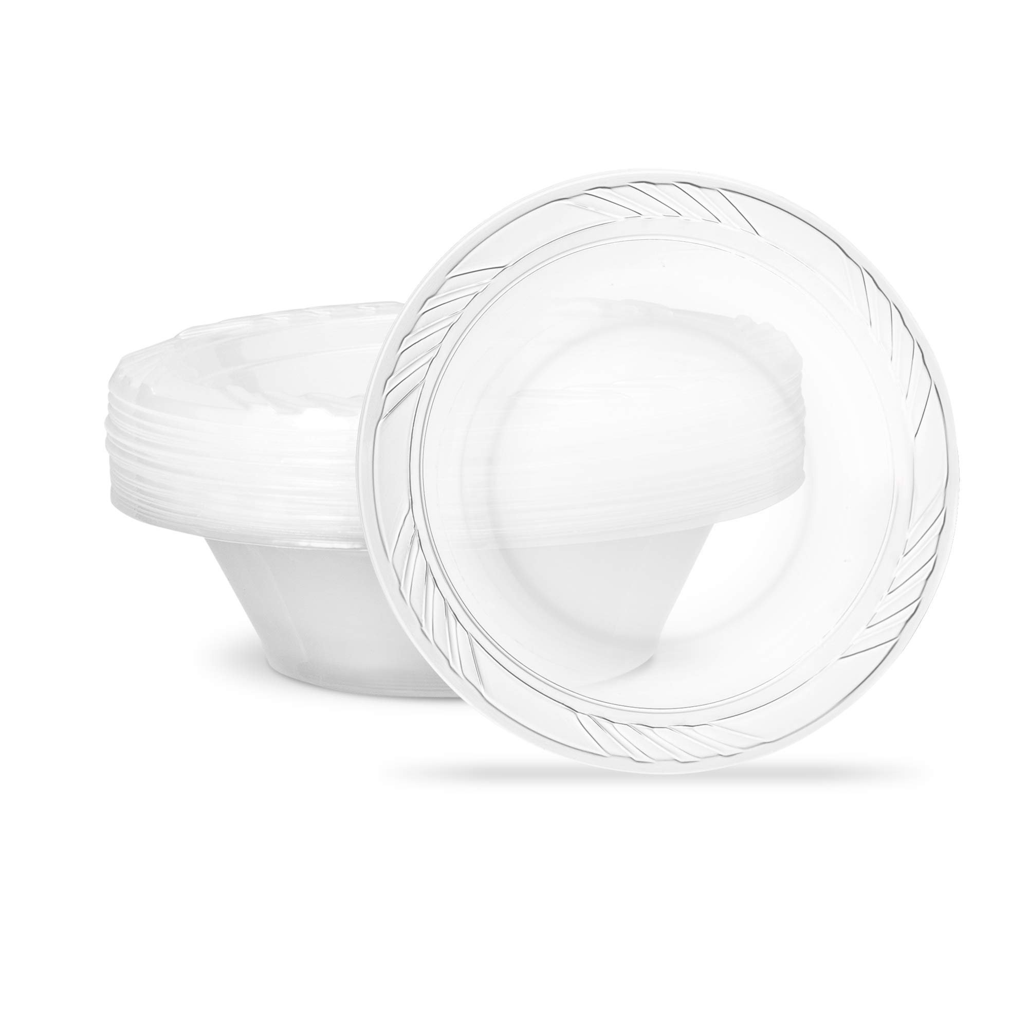 PLASTICPRO 12oz Clear Disposable Plastic Bowls - 40 Pack for Party, Soup, Salad & Desserts | BPA-Free, Durable & Microwave Safe