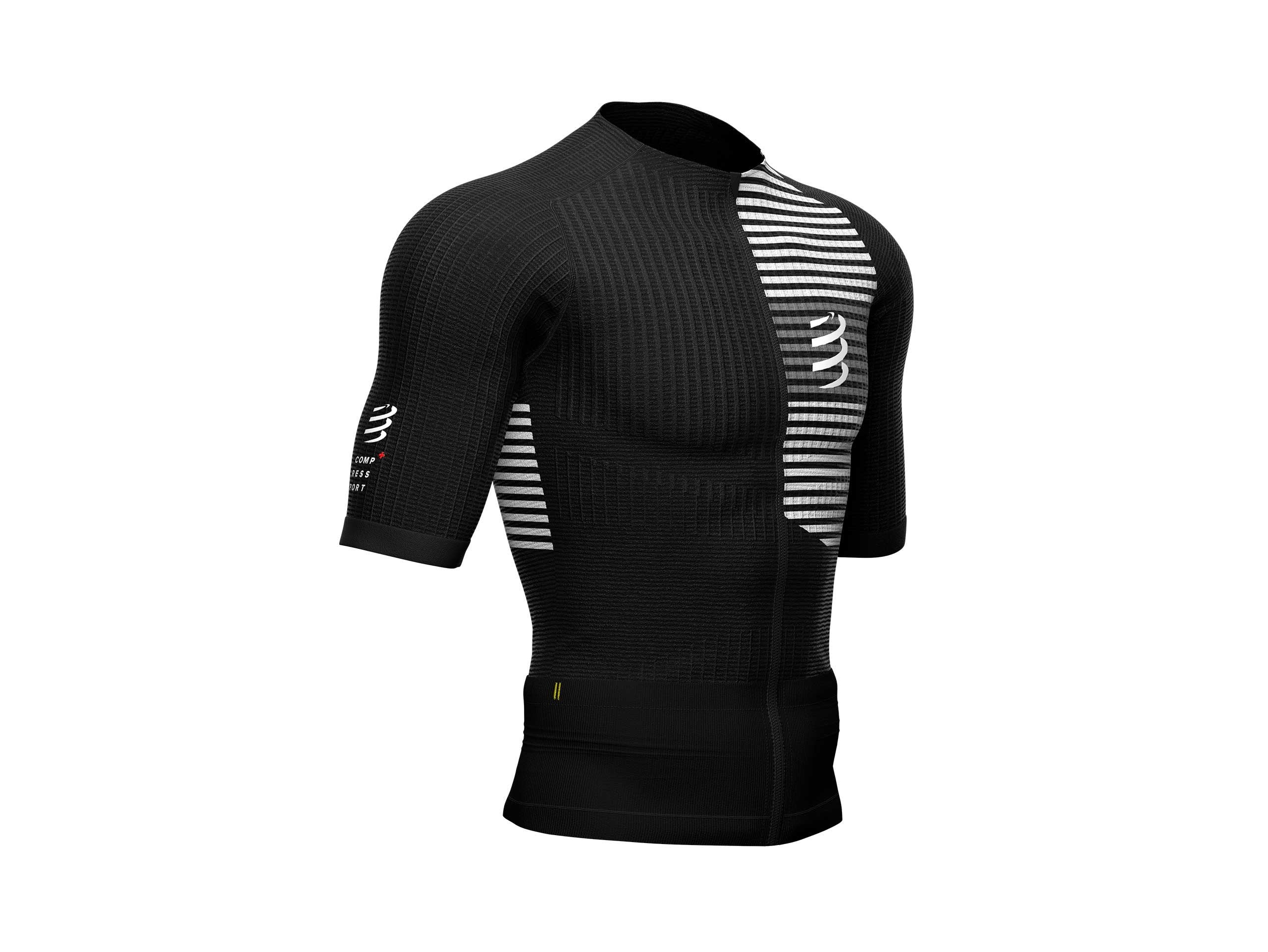 Compressport Tri Postural SS Top - Black (AM00010B 990) | Performance Running Shirt for Men & Women | Ideal for Triathlon, Cycling & Outdoor Sports