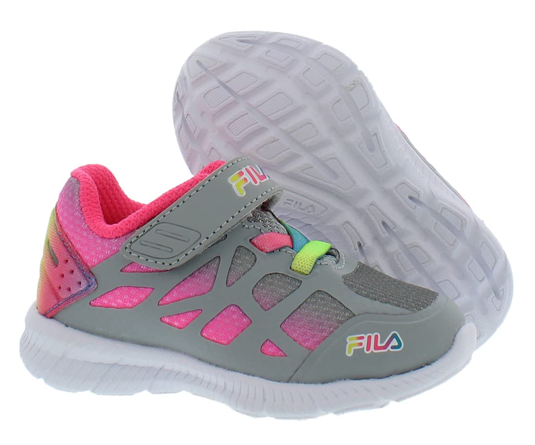 Fila Superstride 2 Strap Baby Girls Shoes Size 9 - Light Grey Walking Shoes for Toddlers, Comfortable & Stylish First Walkers for Outdoor Play & Daily Wear