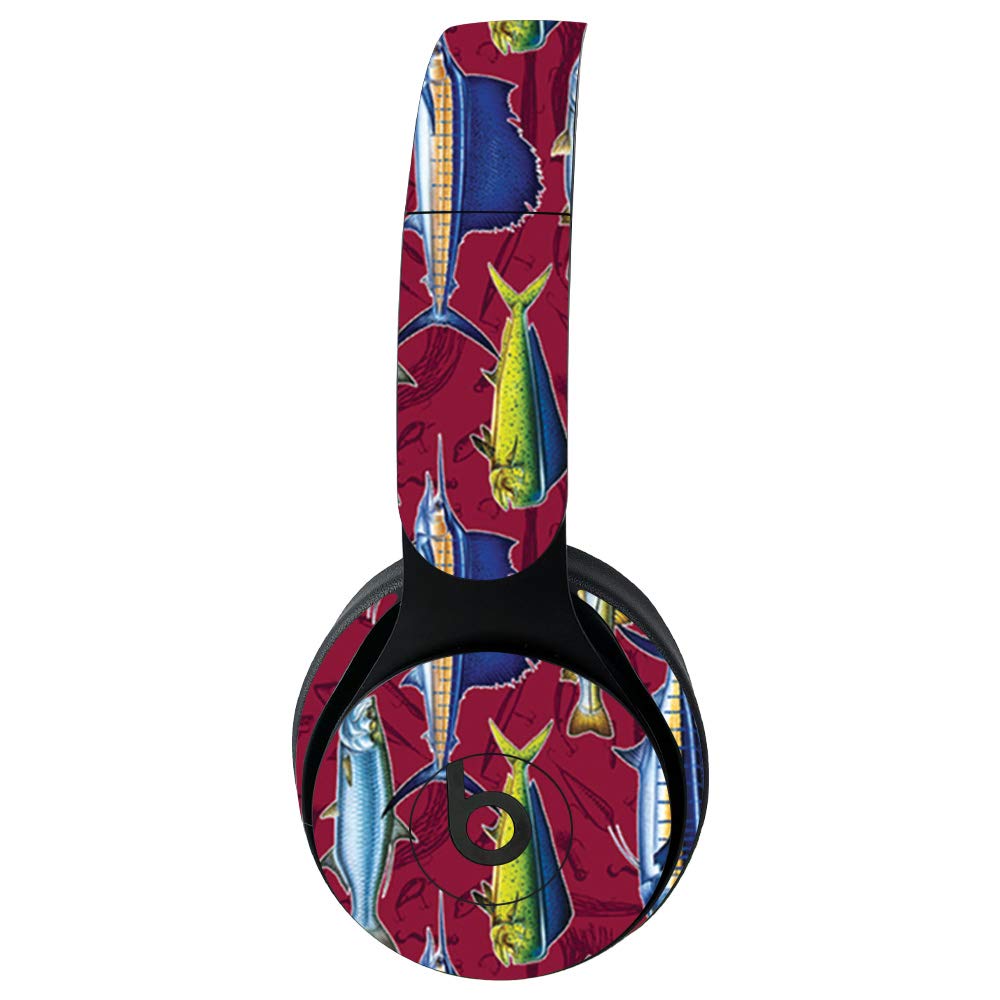 MightySkins Vinyl Decal Wrap Cover for Beats Solo Pro Wireless Headphones - Saltwater Collage Design | Protective & Durable Skin | Easy to Apply & Remove | Made in USA | Perfect for Travel, Workouts & Daily Use