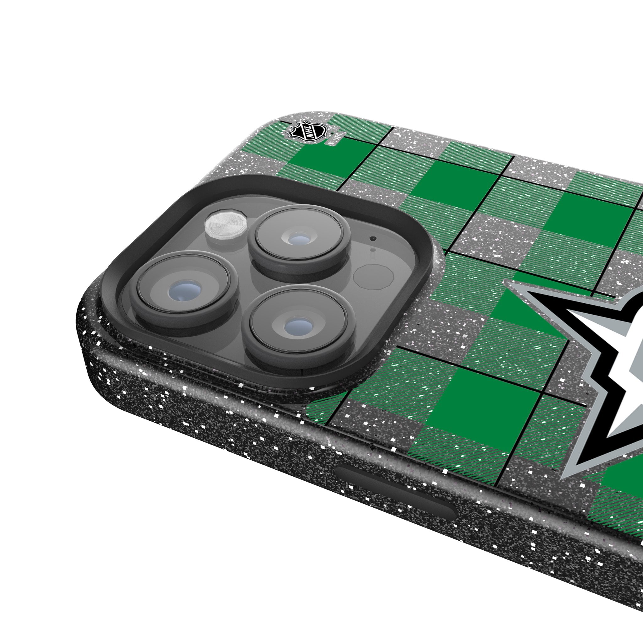 Dallas Stars Plaid Rhinestone Phone Case for iPhone & Samsung - Stylish & Protective Glitter Cover for Hockey Fans & Game Days