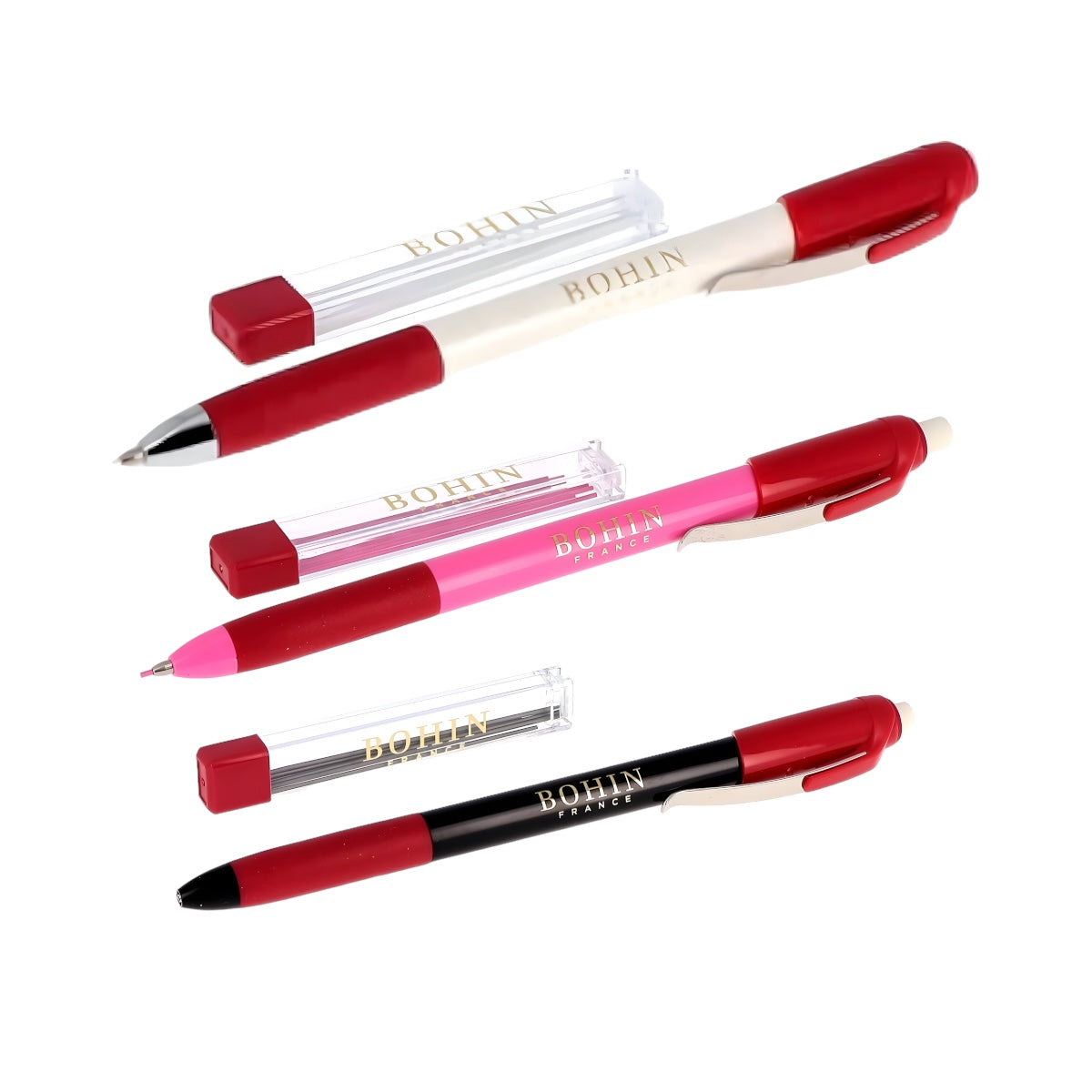 Bohin 0.9mm Mechanical Chalk Pencil - Perfect for Sewing, Quilting, Tailoring & Fabric Marking - Ergonomic Design for Precise Markings