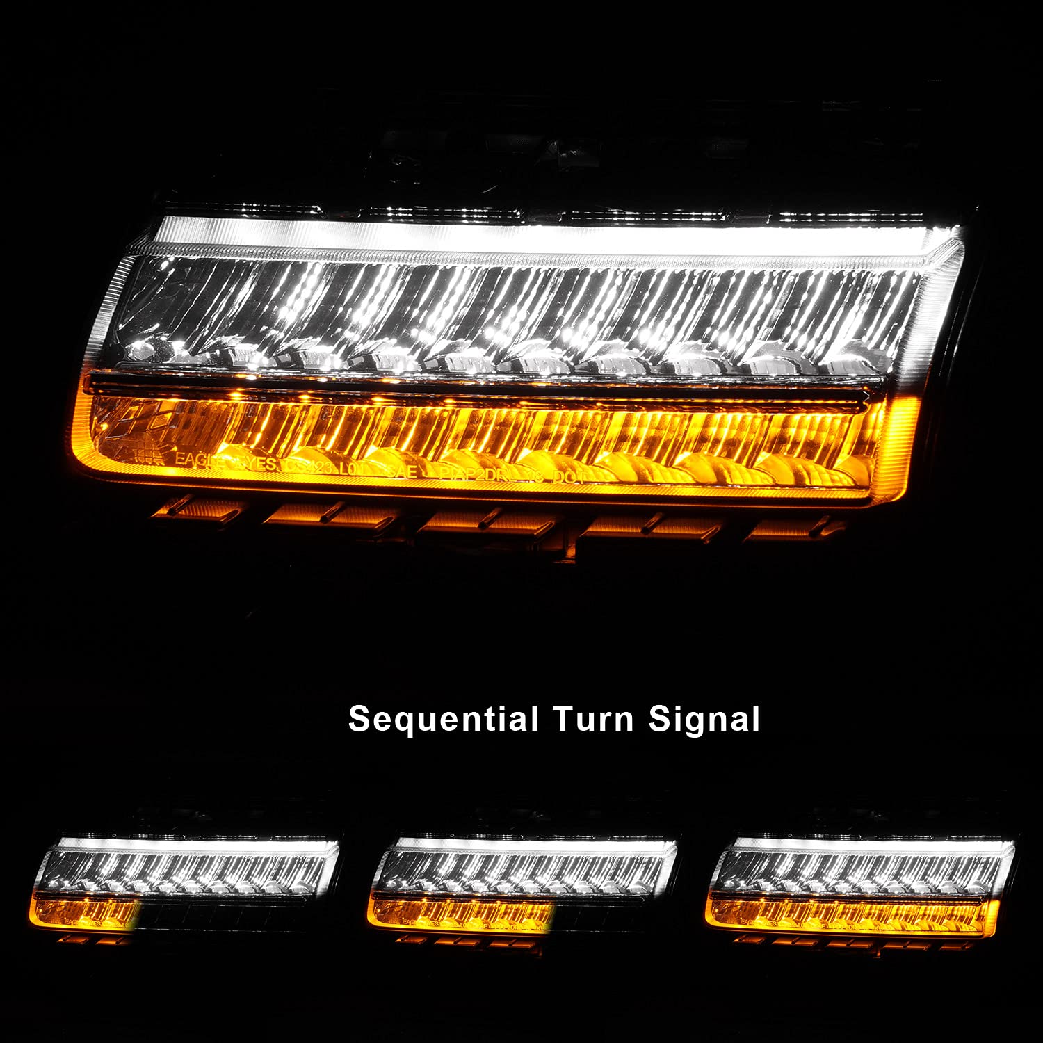 2018-2020 Jeep Wrangler JL LED Bumper Lights - Sequential Turn Signals with DRL & Smoke Lens - Driver & Passenger Side - Off-Road & Night Driving Upgrade