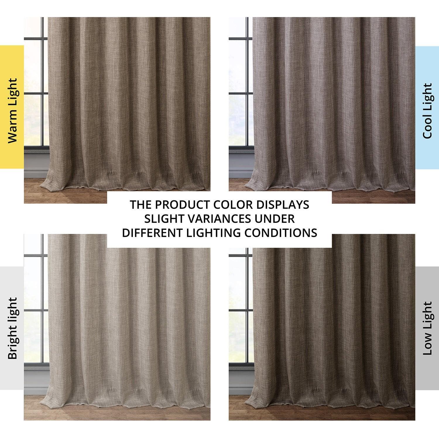 Premium Dutch Cocoa Textured Faux Linen Blackout Curtains for Living Room & Bedroom - Thermal Insulated, Noise Reducing, Light Blocking Window Drapes for Home Decor