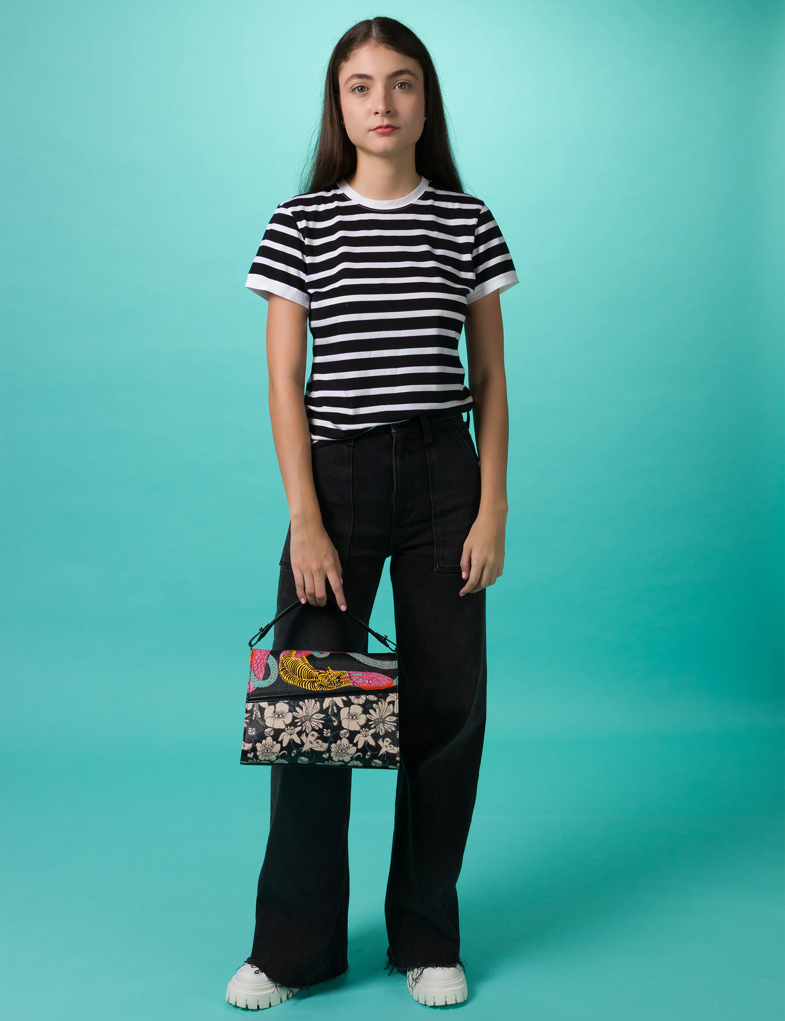Anastasio Medium Crossbody Handbag - Genuine Black Leather Bag with Tangle Tales Design | Perfect for Work, Travel & Everyday Use