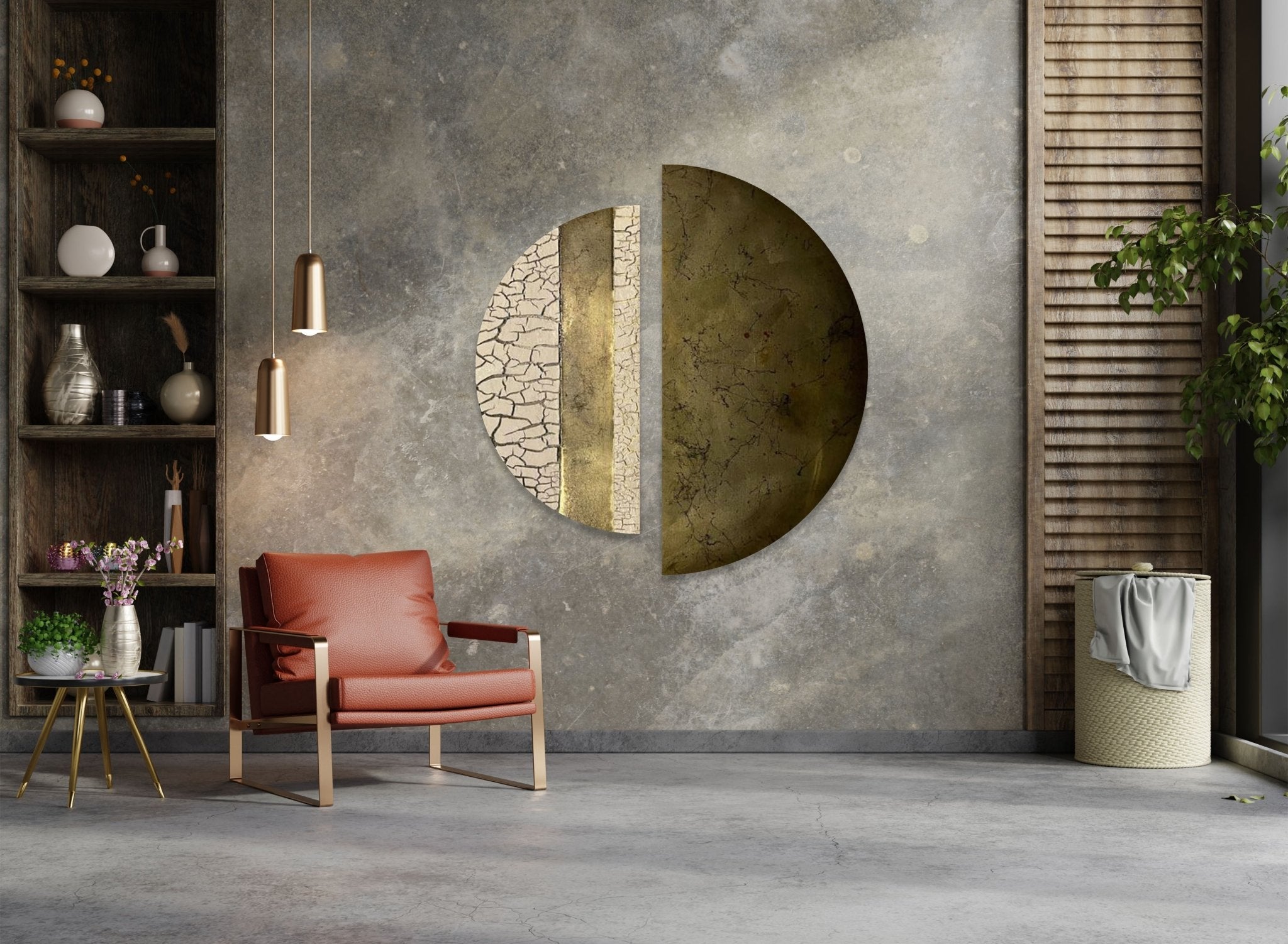 2 Piece Abstract Beige Cracked Glass Wall Art Set - Modern Home Decor for Living Room, Bedroom & Office - Unique Cracked Texture Canvas Painting for Contemporary Interior Design