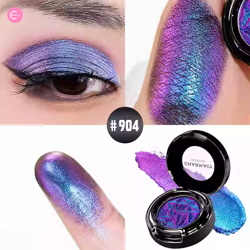 CHARMACY Chameleon Shimmer Single Eyeshadow - Long Lasting Metallic & Pearlescent Eye Makeup - Perfect for Day to Night Looks, Parties & Special Occasions
