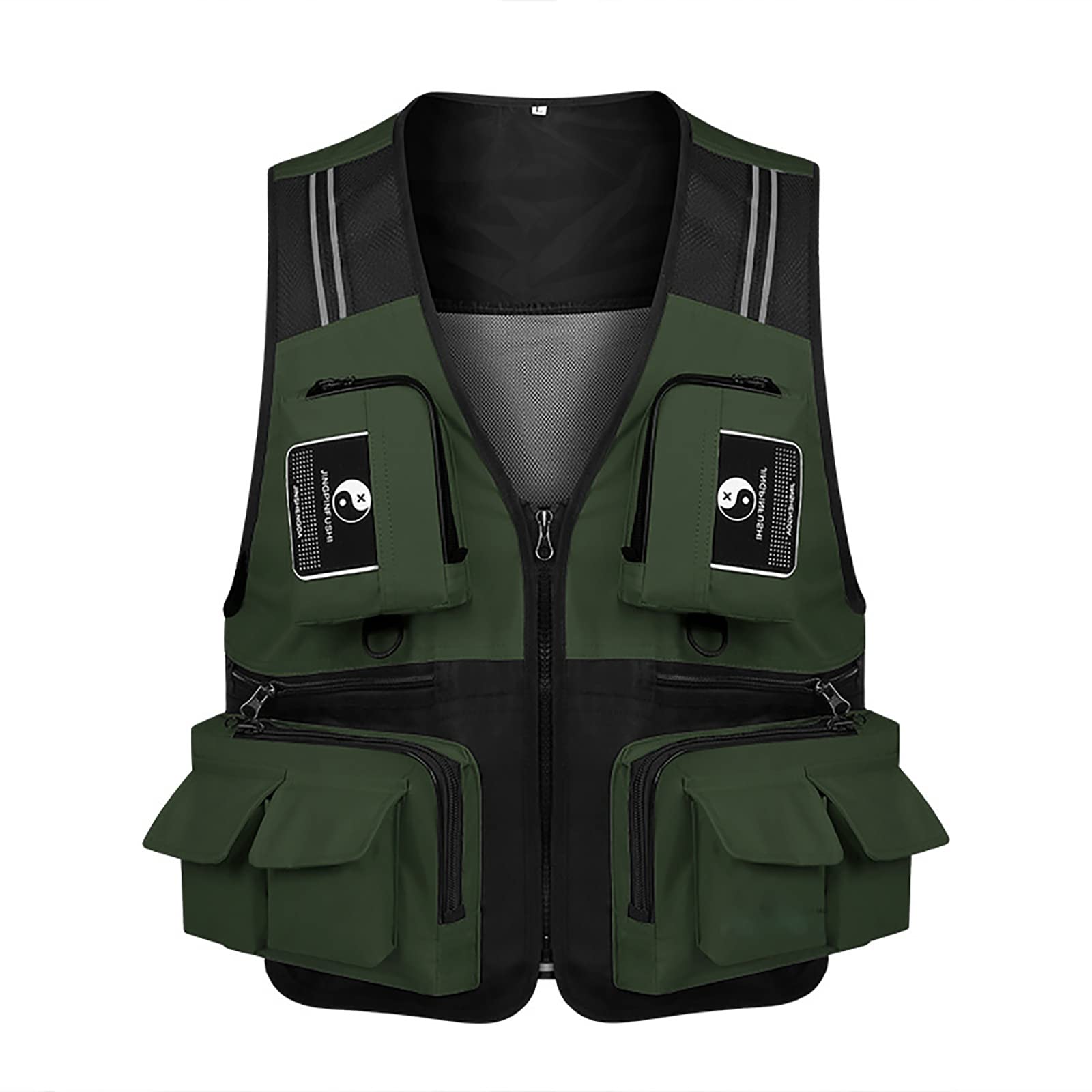 Gmjay Summer Fishing Photography Vest - Breathable Mesh Jacket with Multiple Pockets, Camouflage Design for Fly Fishing, Outdoor Work & Travel - Men's & Women's Versatile Waistcoat (Green, XXXL) - Perfect for Outdoor Adventures, Photography Sessions & Fishing Trips
